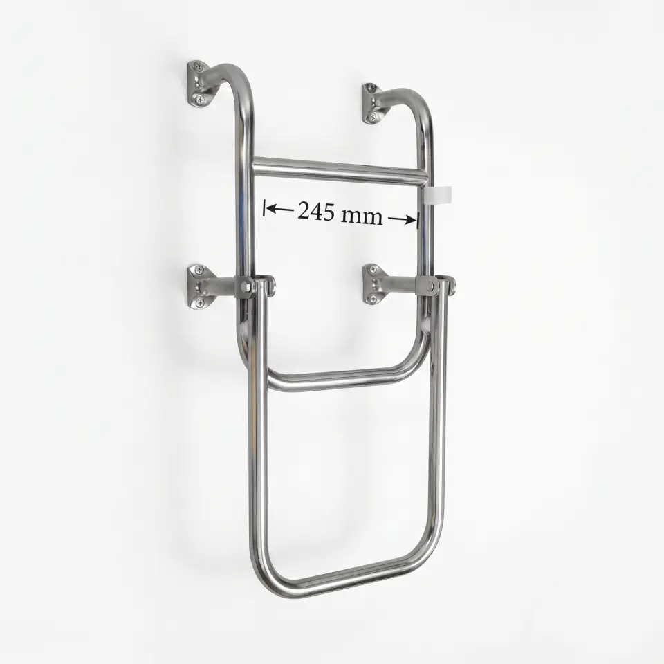 Sealux Katlanabilir Paslanmaz Tekne Merdiveni (2+1 Basamaklı) En: 24.5 cm Boy: 65 cm
