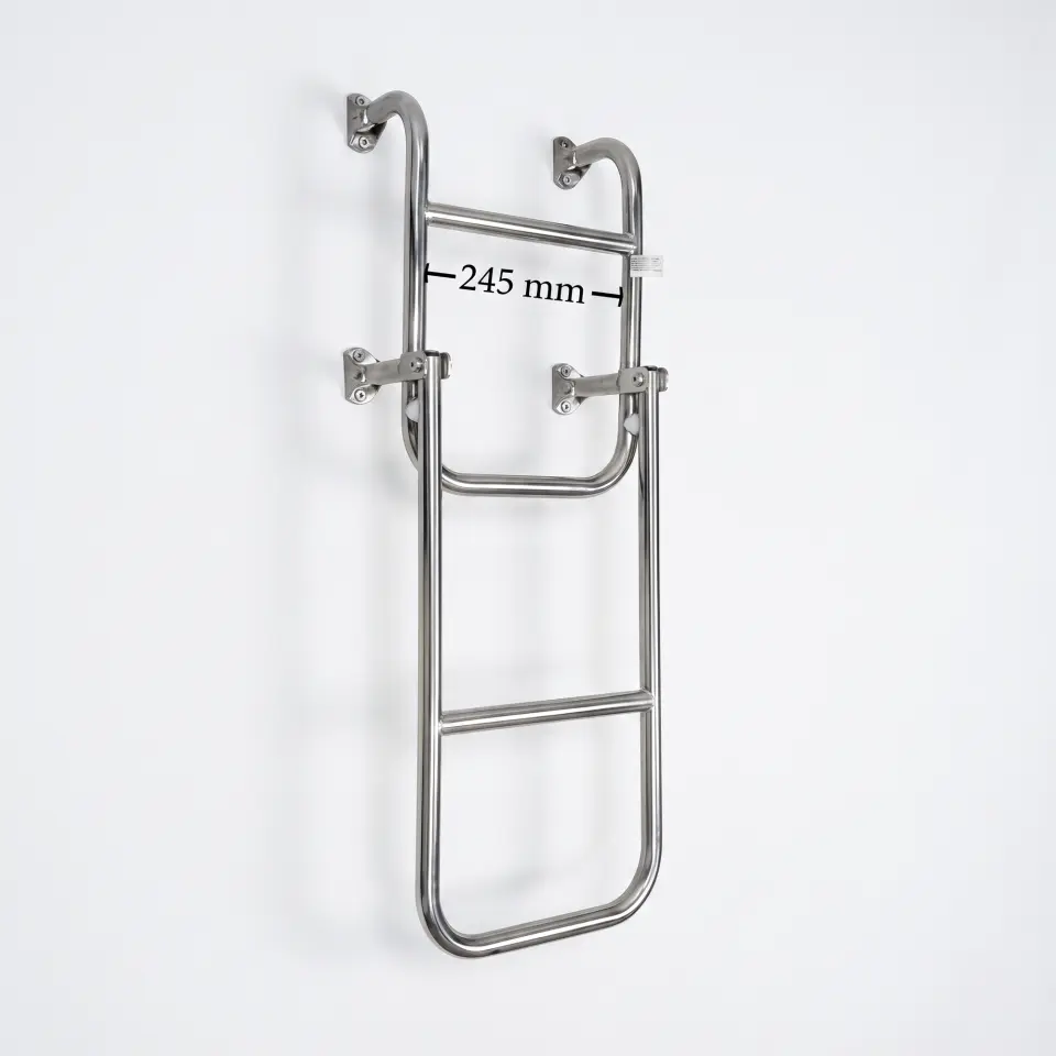 Sealux Katlanabilir Paslanmaz Tekne Merdiveni (2+2 Basamaklı) En: 24.5 cm Boy: 85 cm