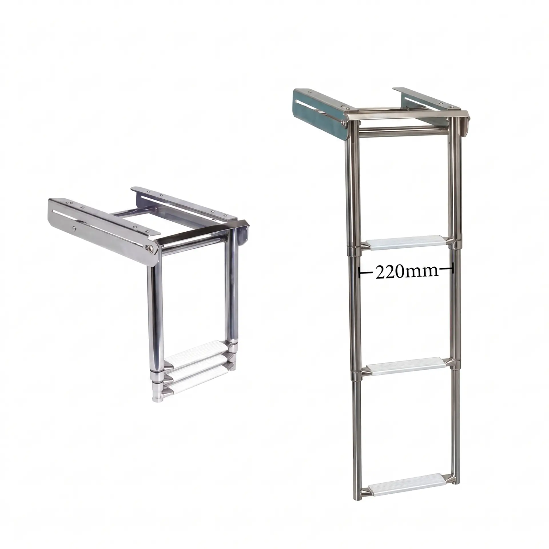 Sealux Teleskopik Paslanmaz Platform Altı Tekne Merdiveni (3 Basamaklı) En: 22 cm Boy: 85 cm