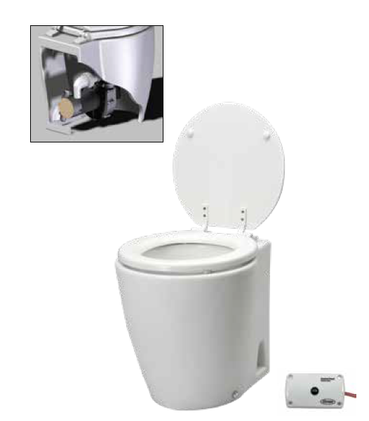 Matromarine - Laguna Elektrikli Tuvalet 12V En:34cm Boy:41cm Derinlik:41cm