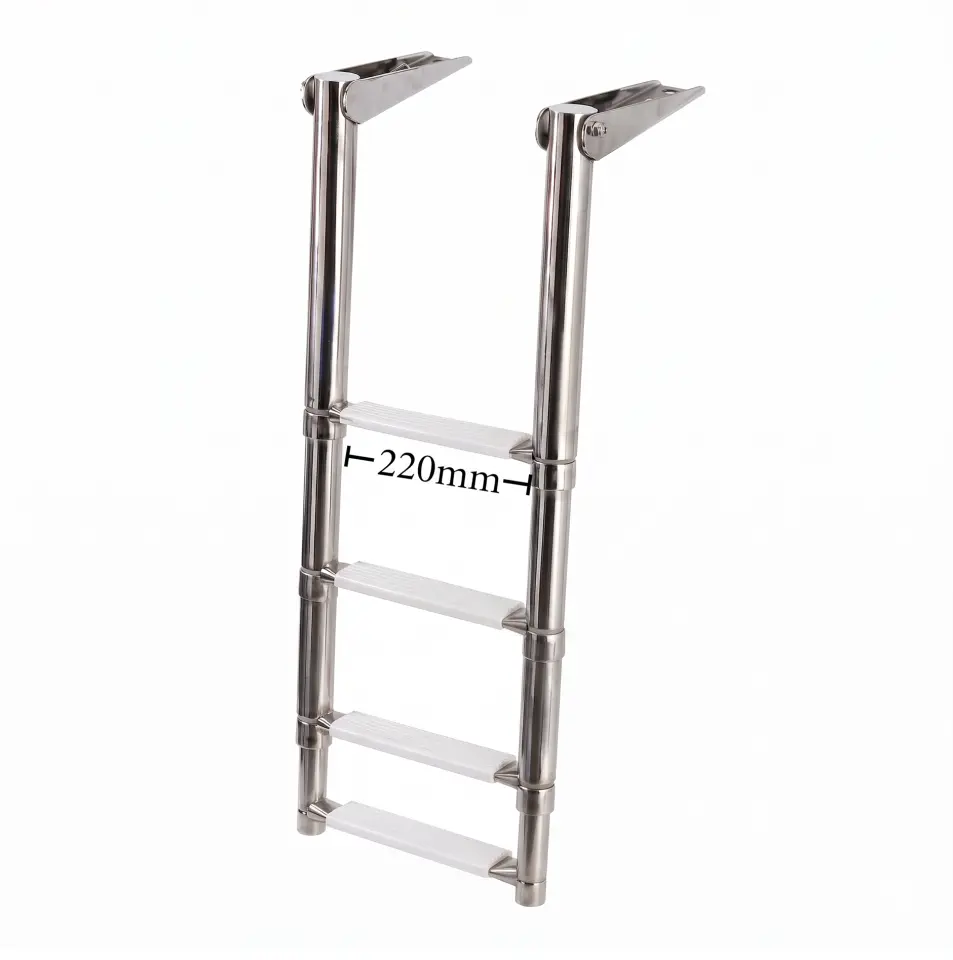 Sealux Teleskopik Paslanmaz Merdiven (4 Basamaklı) En: 22 cm Boy: 110 cm