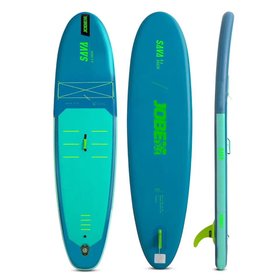 JOBE Sava Sup Board 8.6 Seti - Turkuvaz - Taşıma Kapasitesi: 80 Kg - Çocuk ve Genç Maceracılar İçin Su Üstünde Güven ve Eğlence