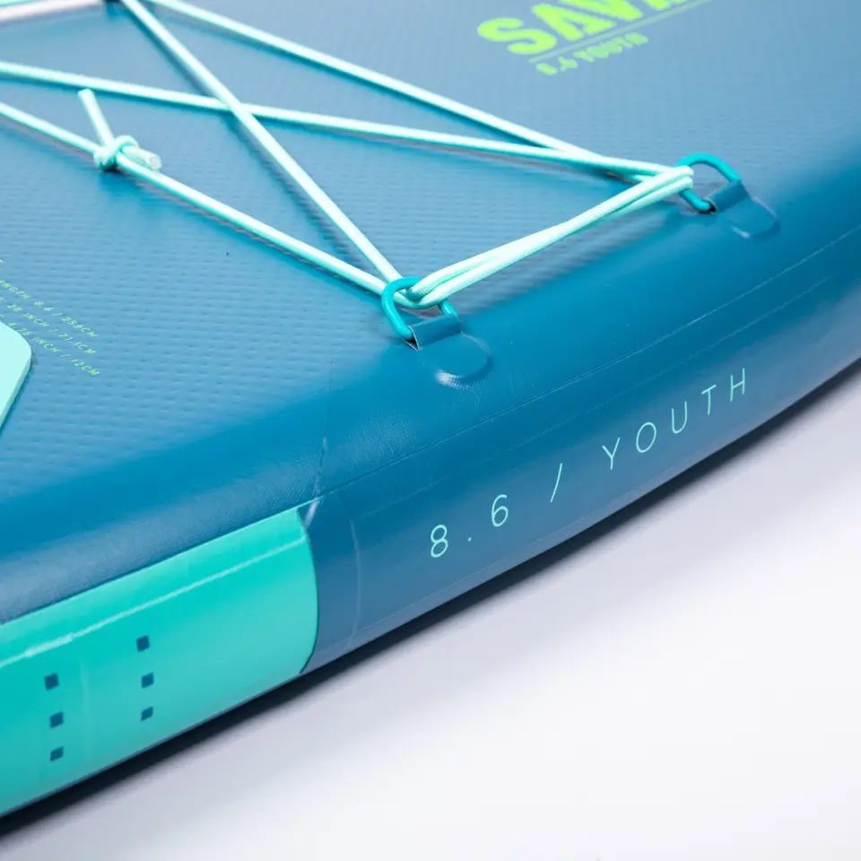 JOBE Sava Sup Board 8.6 Seti - Turkuvaz - Taşıma Kapasitesi: 80 Kg - Çocuk ve Genç Maceracılar İçin Su Üstünde Güven ve Eğlence