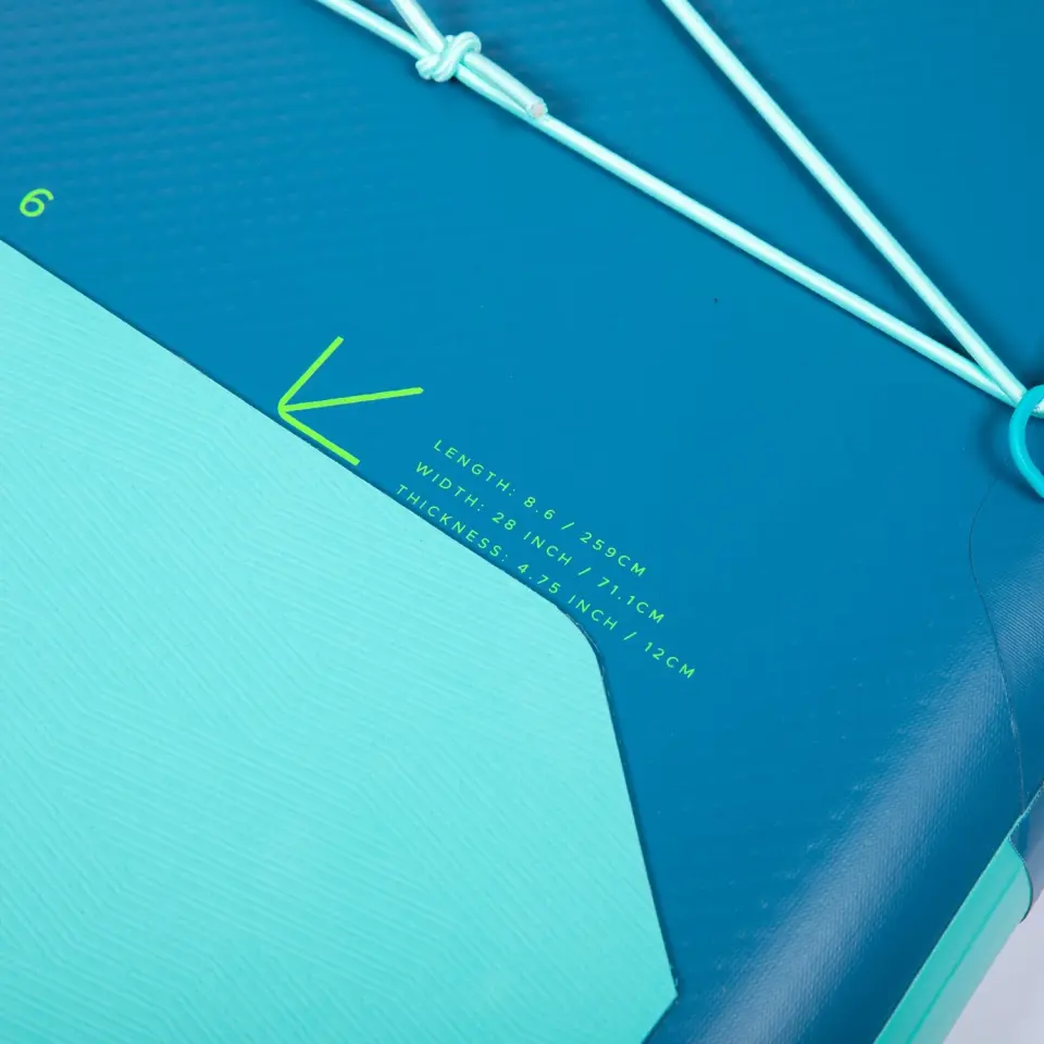 JOBE Sava Sup Board 8.6 Seti - Turkuvaz - Taşıma Kapasitesi: 80 Kg - Çocuk ve Genç Maceracılar İçin Su Üstünde Güven ve Eğlence