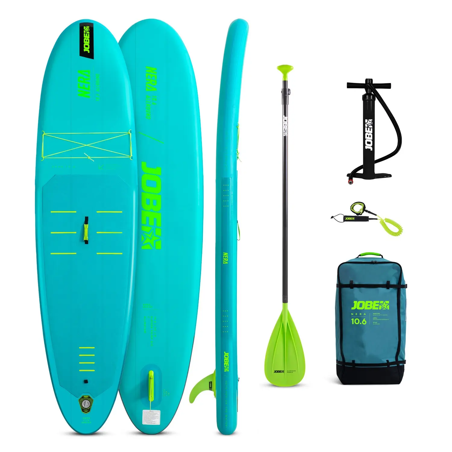 JOBE Nera Sup Board 10.6 Seti - Yeşil - Taşıma Kapasitesi: 100 Kg - Su Üstünde Lüks, Konfor ve Güç Bir Arada
