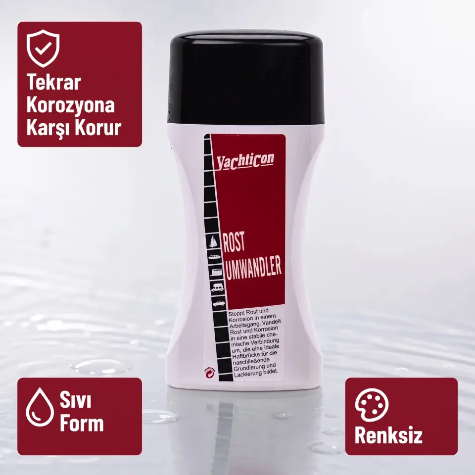 Yachticon - Paslanma ve Korozyon Önleyici Pas Dönüştürücü (250 ml): Pası Sökmez, Kararlı Bir Zırha Dönüştürür!