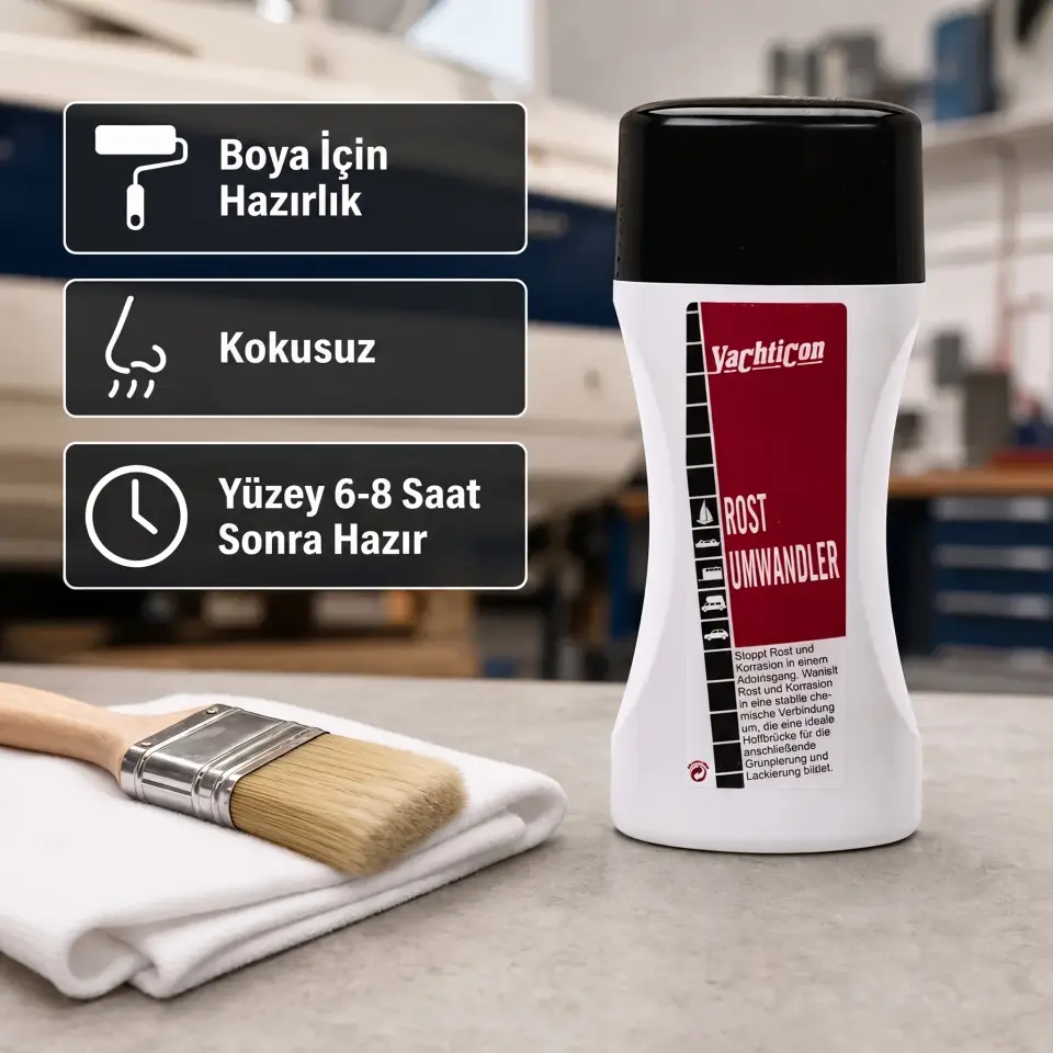 Yachticon - Paslanma ve Korozyon Önleyici Pas Dönüştürücü (250 ml): Pası Sökmez, Kararlı Bir Zırha Dönüştürür!