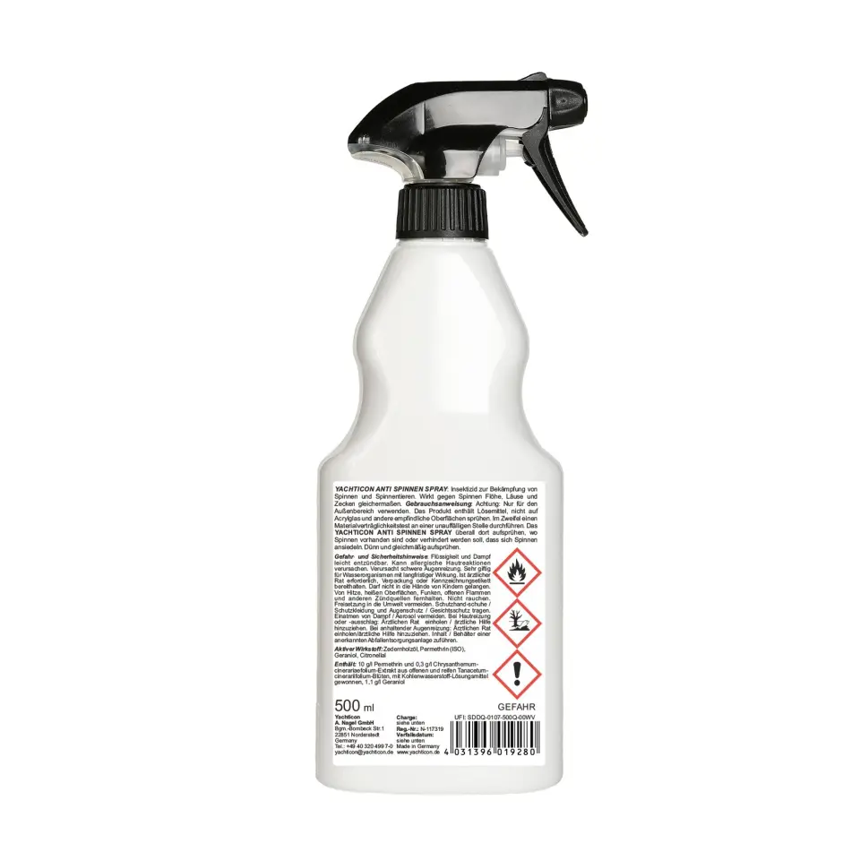 Yachticon - Örümcek Kovucu Sprey (500 ml): Teknenizde ve Yaşam Alanlarınızda Örümceklere ve Ağlara Son!
