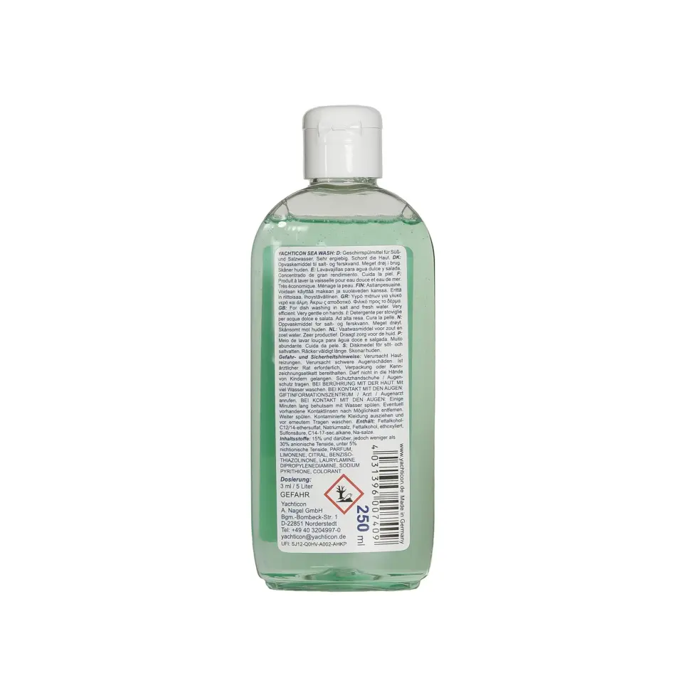 Yachticon - Sea Wash Marin Bulaşık Deterjanı (250 ml): Tuzlu Suda Bile Köpüren, Açık Denizin Vazgeçilmez Bulaşık Deterjanı