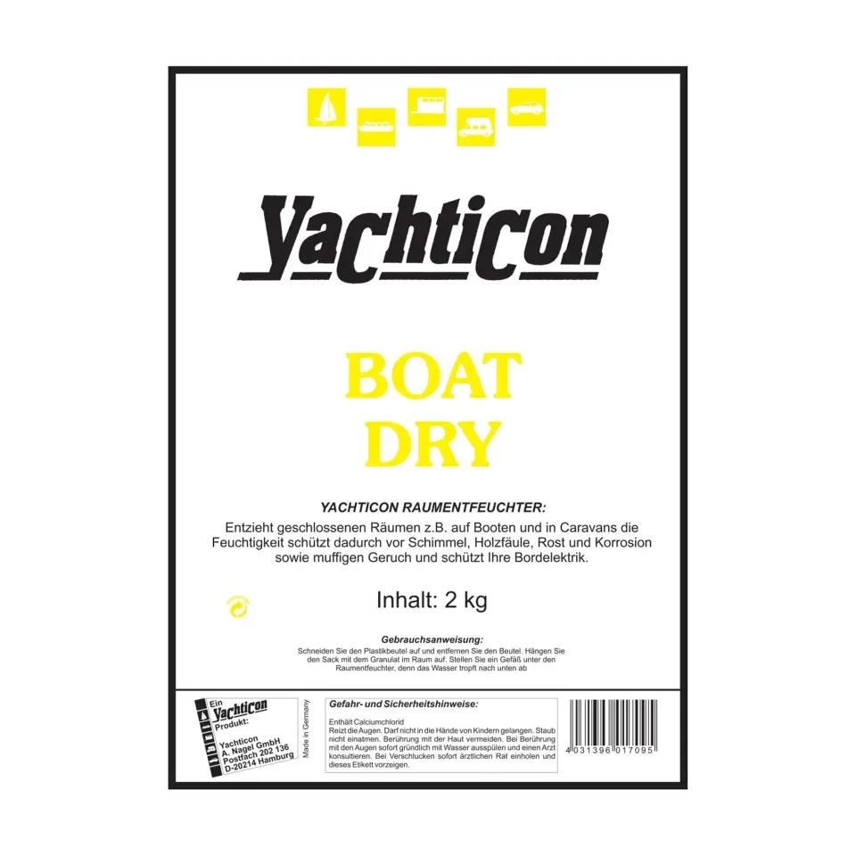 Yachticon - Boat Dry Nem Alıcı (2 Kg): Teknelerde ve Karavanlarda Rutubete, Küfe ve Kötü Kokulara Kesin Çözüm!
