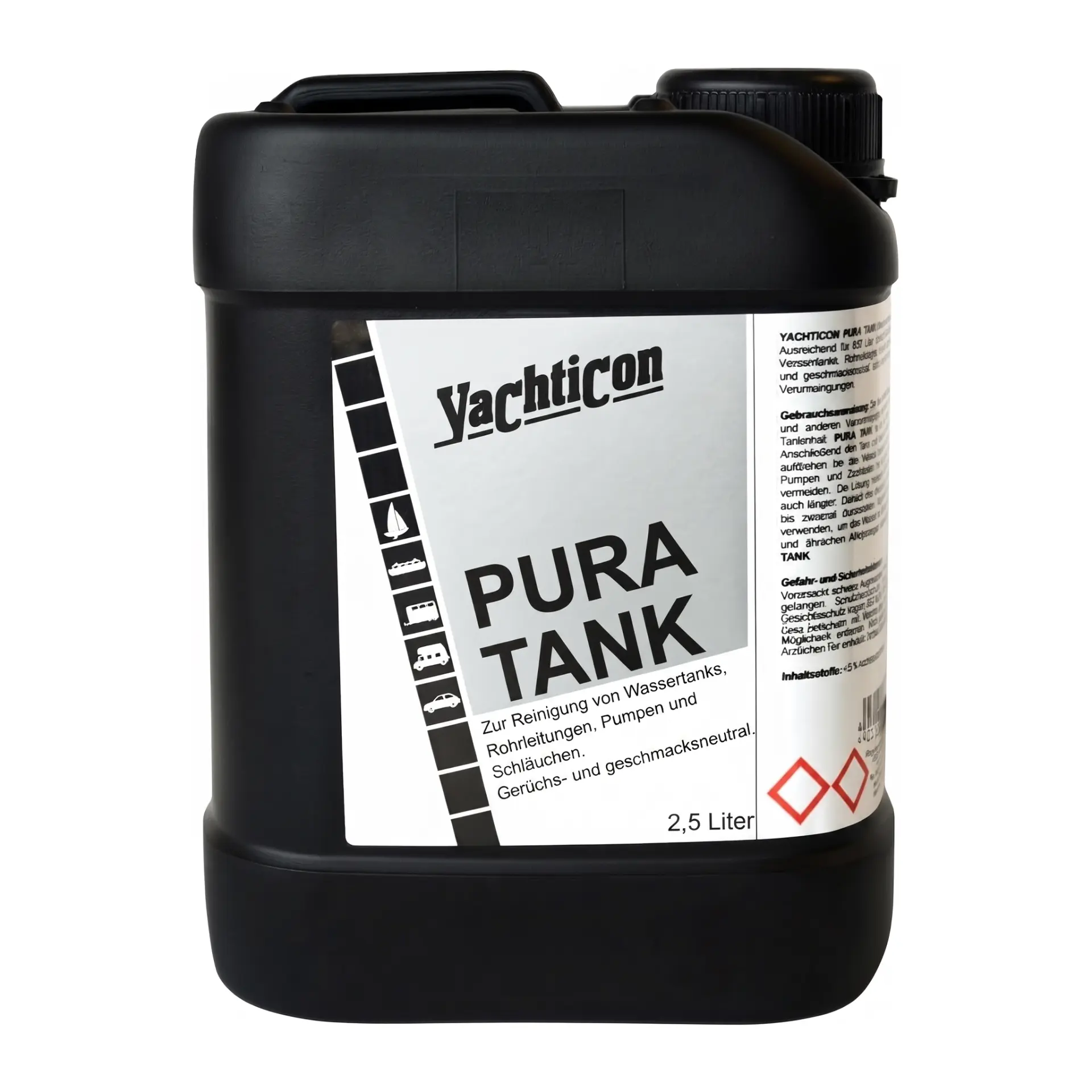 Yachticon - Pura Tank Depo Temizleyici (2,5 L): Su Deponuzda Klora Gerek Kalmadan Kusursuz Hijyen ve Tertemiz İçme Suyu!