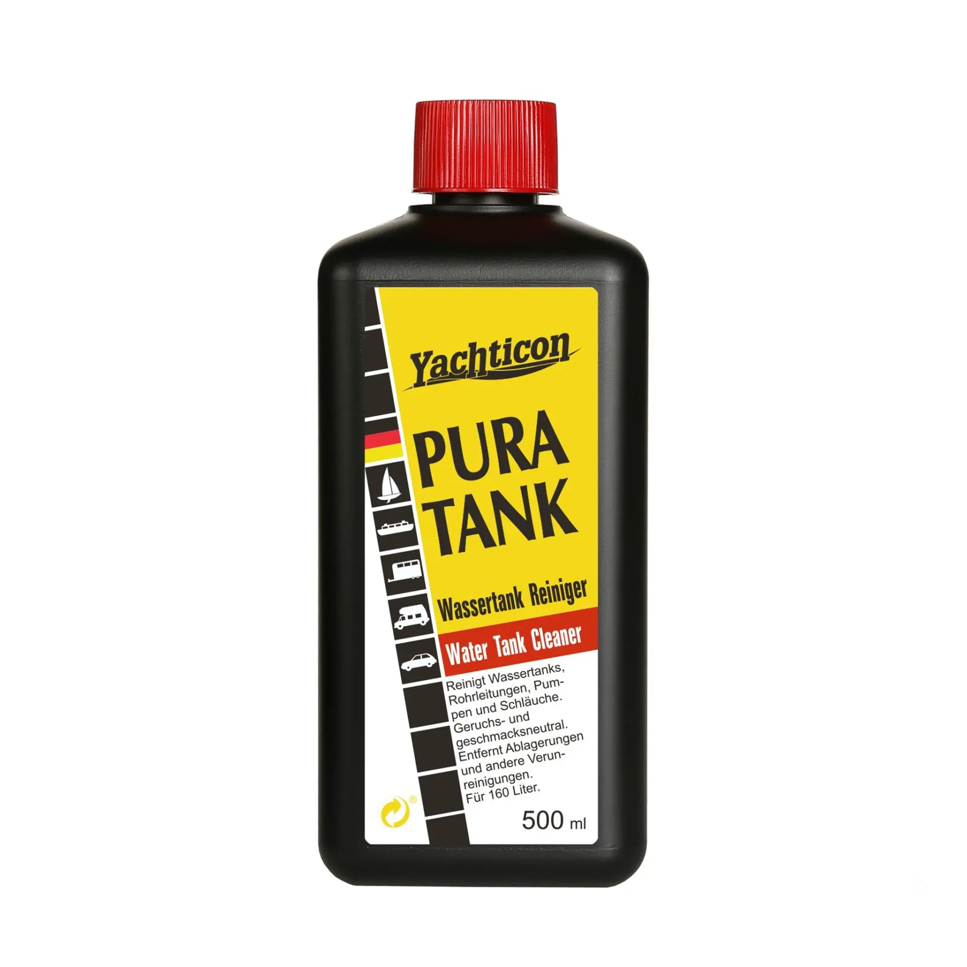 Yachticon - Pura Tank Depo Temizleyici (500 ml): Su Deponuzda Klora Gerek Kalmadan Kusursuz Hijyen ve Taze Su Keyfi!