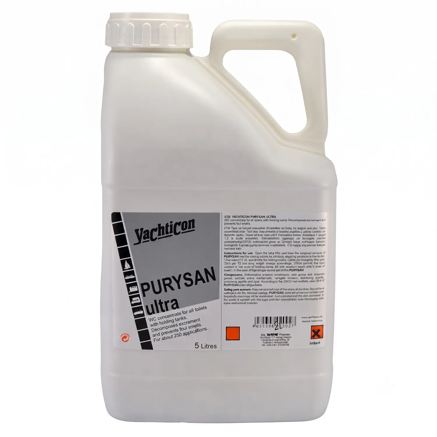 Yachticon - Purysan Ultra Tank ve Tuvalet Koku Önleyici (5 Lt): Süper Konsantre Güç ile Tuvalet Hijyeninde Tavizsiz Konfor!