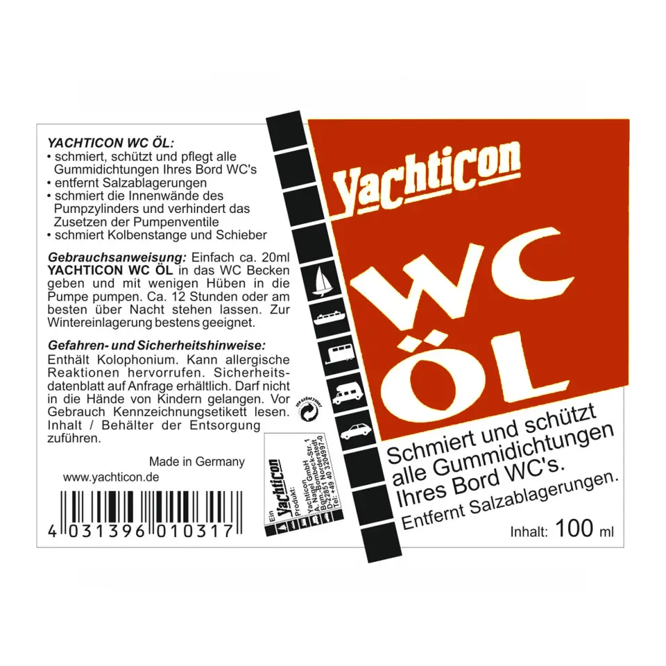 Yachticon - WC Bakım Yağı (100 ml): Marine Tuvaletinizde Sıkışmalara ve Tuzlanmaya Son!