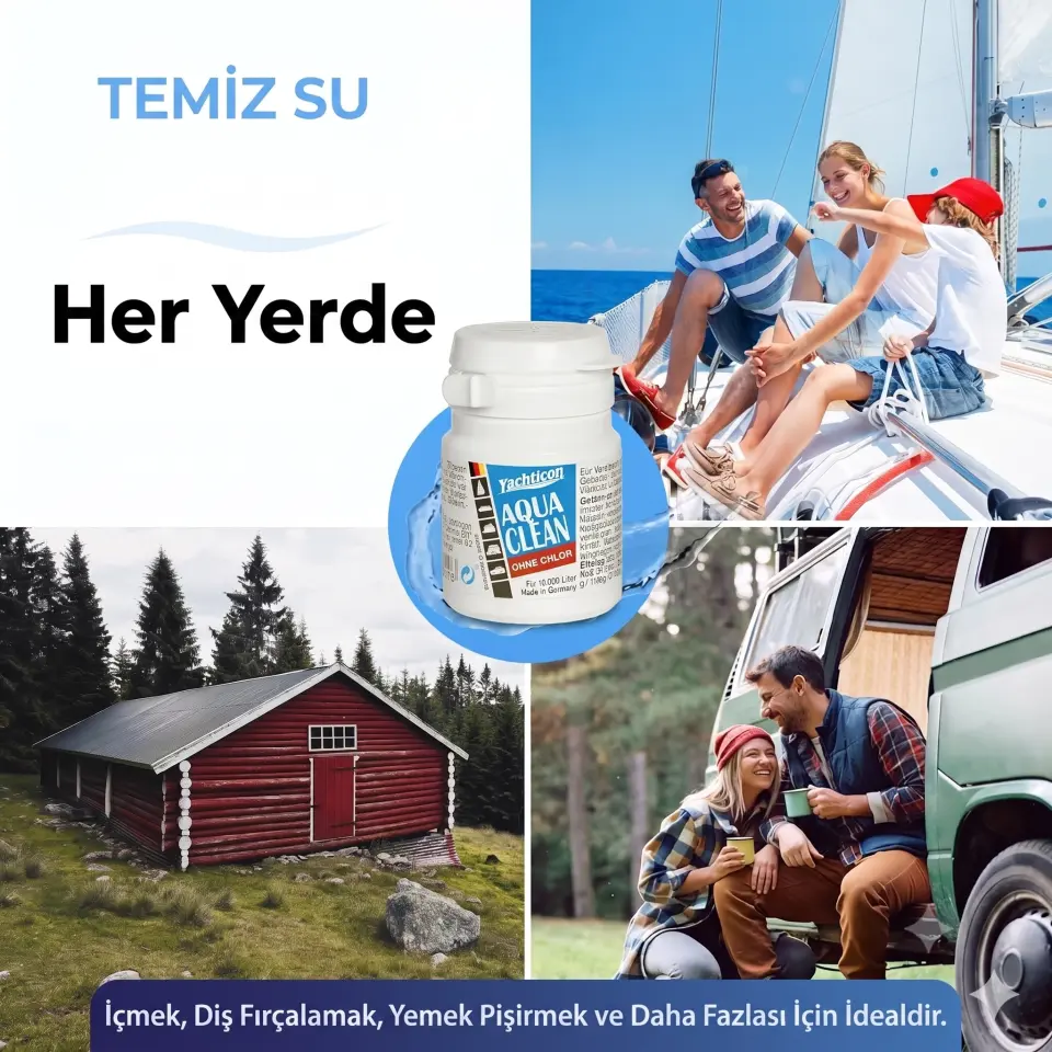 Yachticon - Aqua Clean Klor İçermez (100 Tablet): Güvenli Ve Taze İçme Suyu Sağlar.
