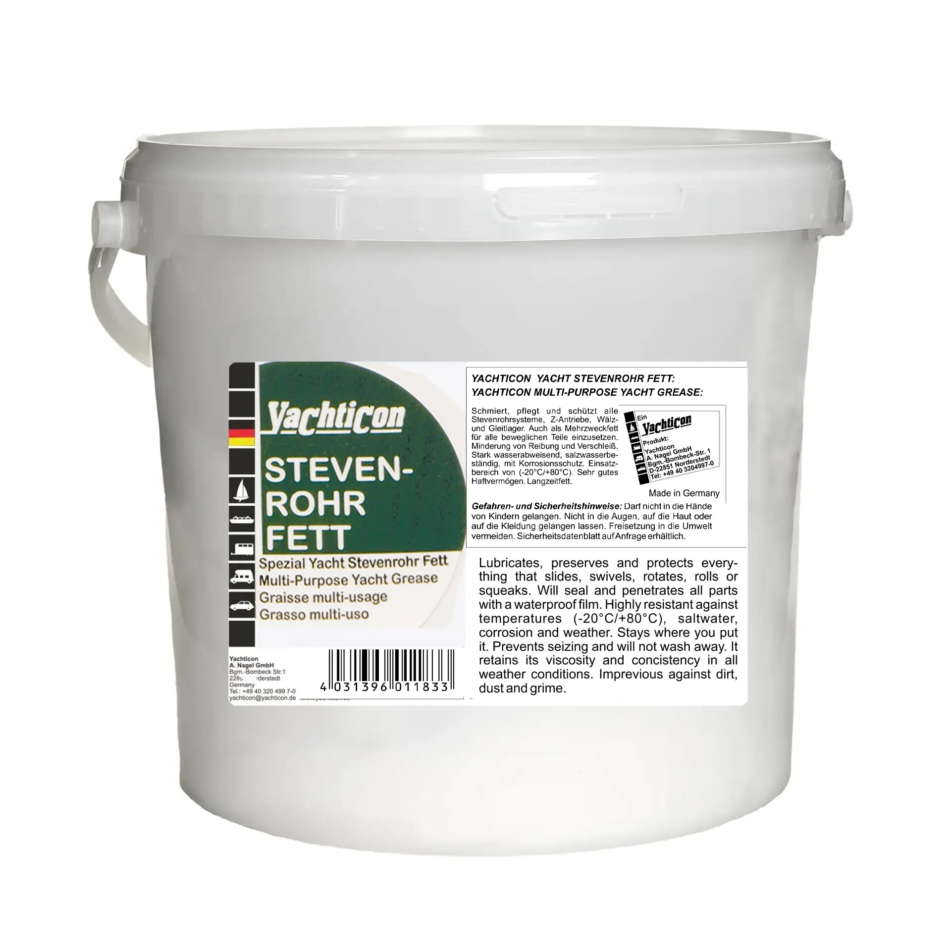 Yachticon - Şaft Kovuğu ve Genel Amaçlı Marin Gres Yağı (2.5 kg): Büyük Ölçekli Bakımlar İçin Tavizsiz Koruma Gücü!