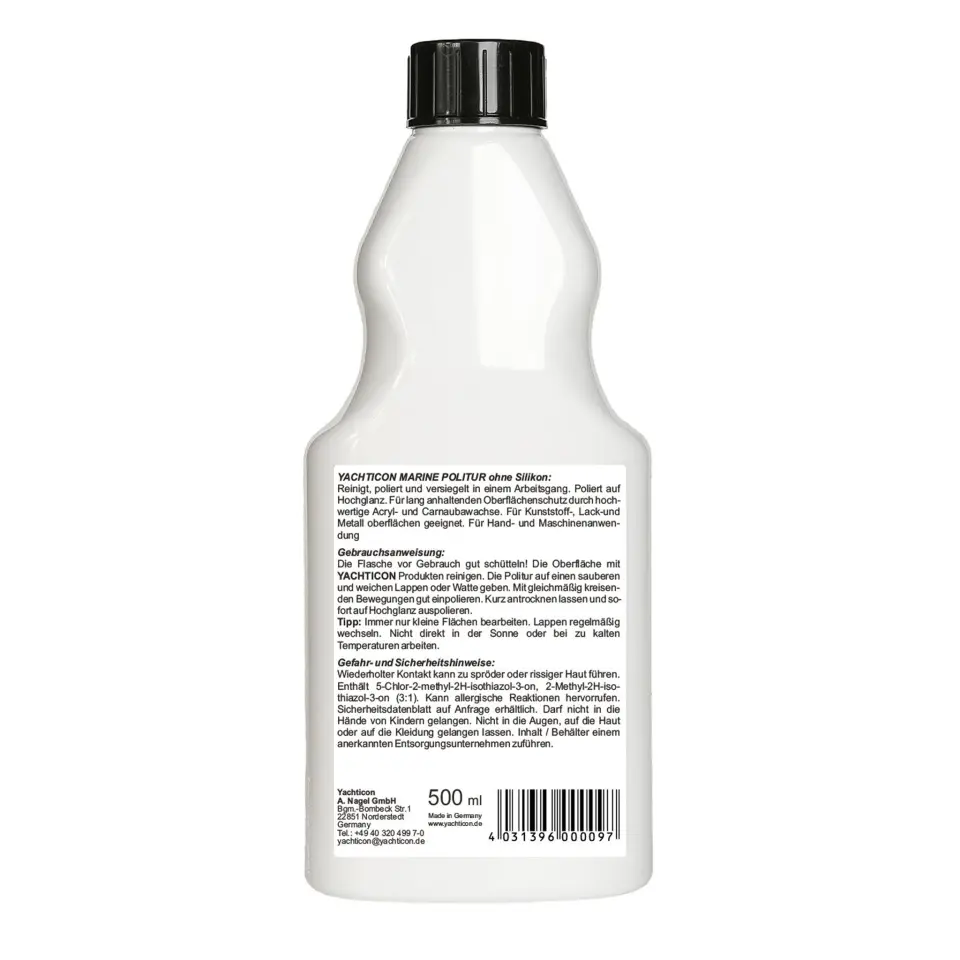 Yachticon - Silikonsuz Marin Parlatıcı Cila (500 ml): Boyamaya Engel Olmayan, Carnauba Wax Destekli Profesyonel Parlaklık!