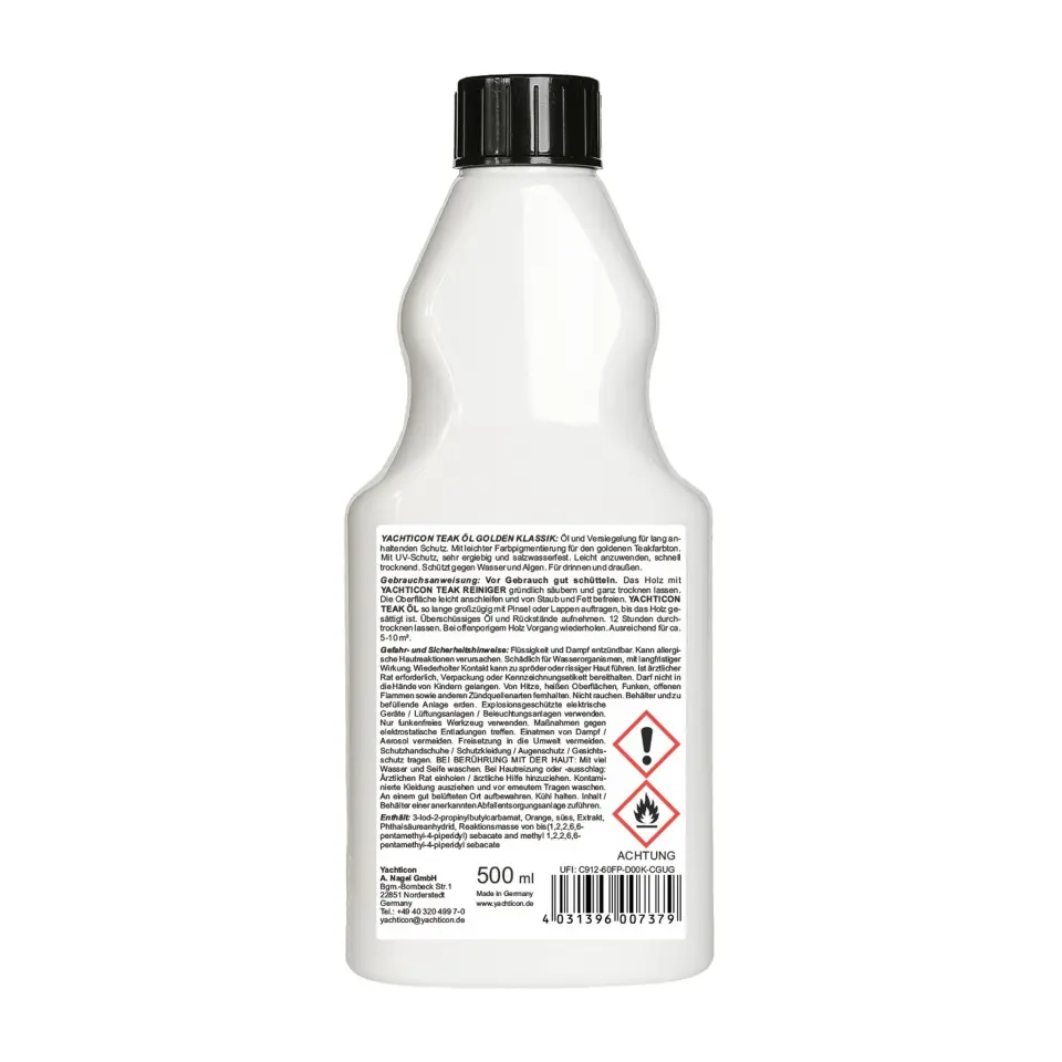 Yachticon - Tik Yağı Golden Klasik (500ml): Ahşap Yüzeylerinize Sıcak Altın Işıltısı ve Profesyonel Marin Kalkanı!