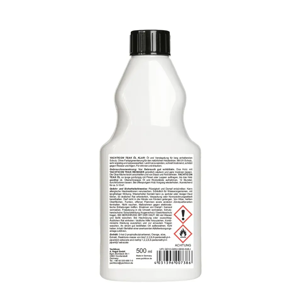 Yachticon - Şeffaf Tik Yağı (500 ml): Ahşabınızın Doğal Dokusuna Dokunmadan UV ve Su Kalkanı Oluşturun!