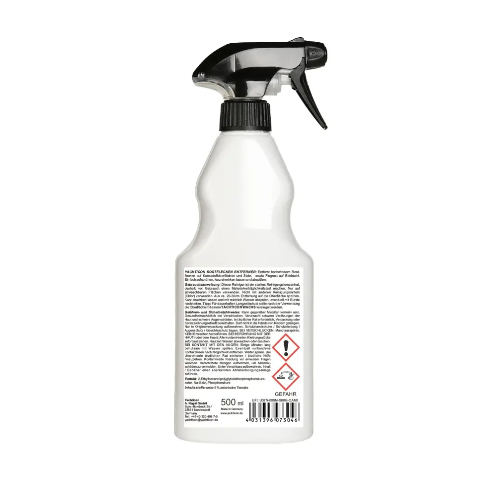 Yachticon - Pas Leke Temizleyici Sprey (500 ml): Plastik, Taş ve Paslanmaz Yüzeylerdeki İnatçı Pas Lekelerine Son!