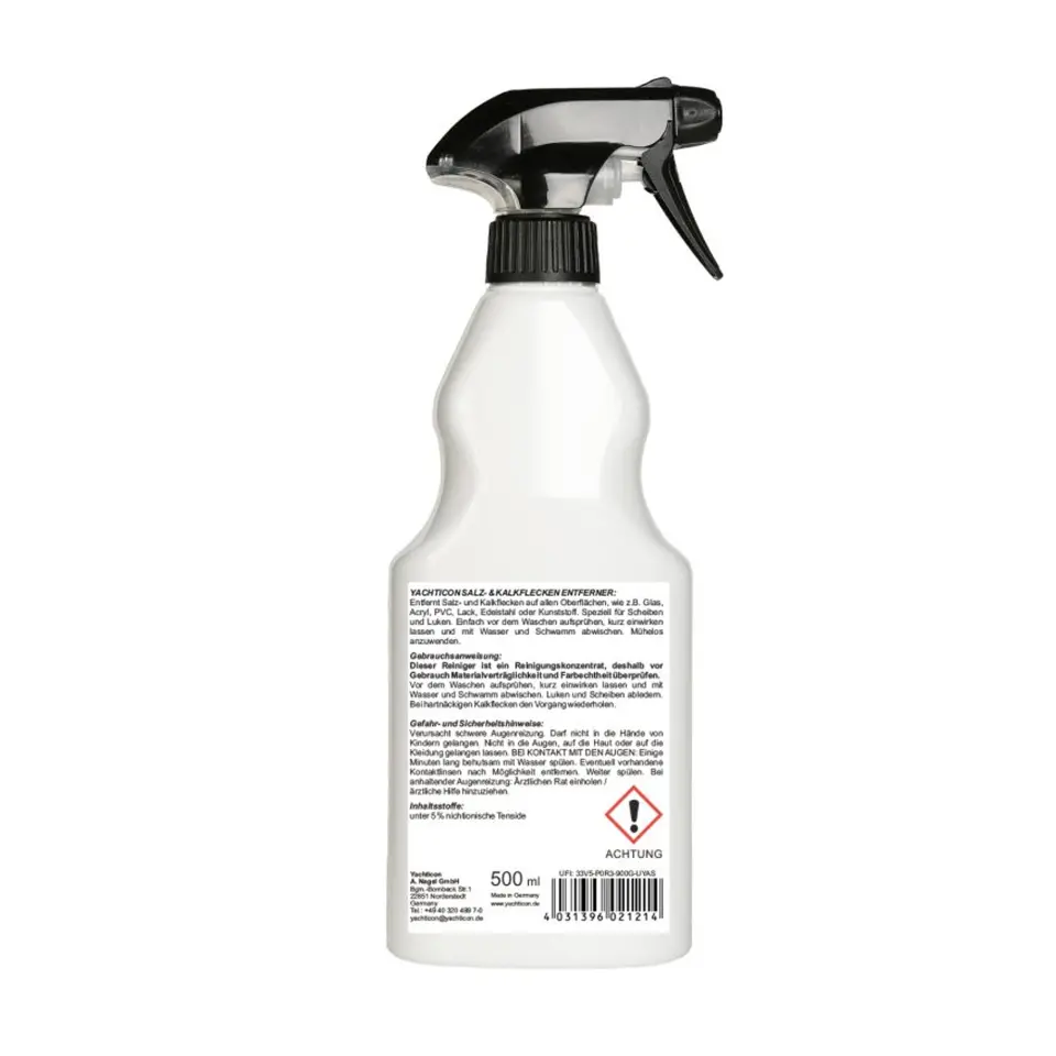 Yachtion - Tuz ve Kireç Leke Çıkarıcı (500 Ml): Pencerelerinizde ve Lumbozlarınızda Klor/Tuz Lekelerine Son!