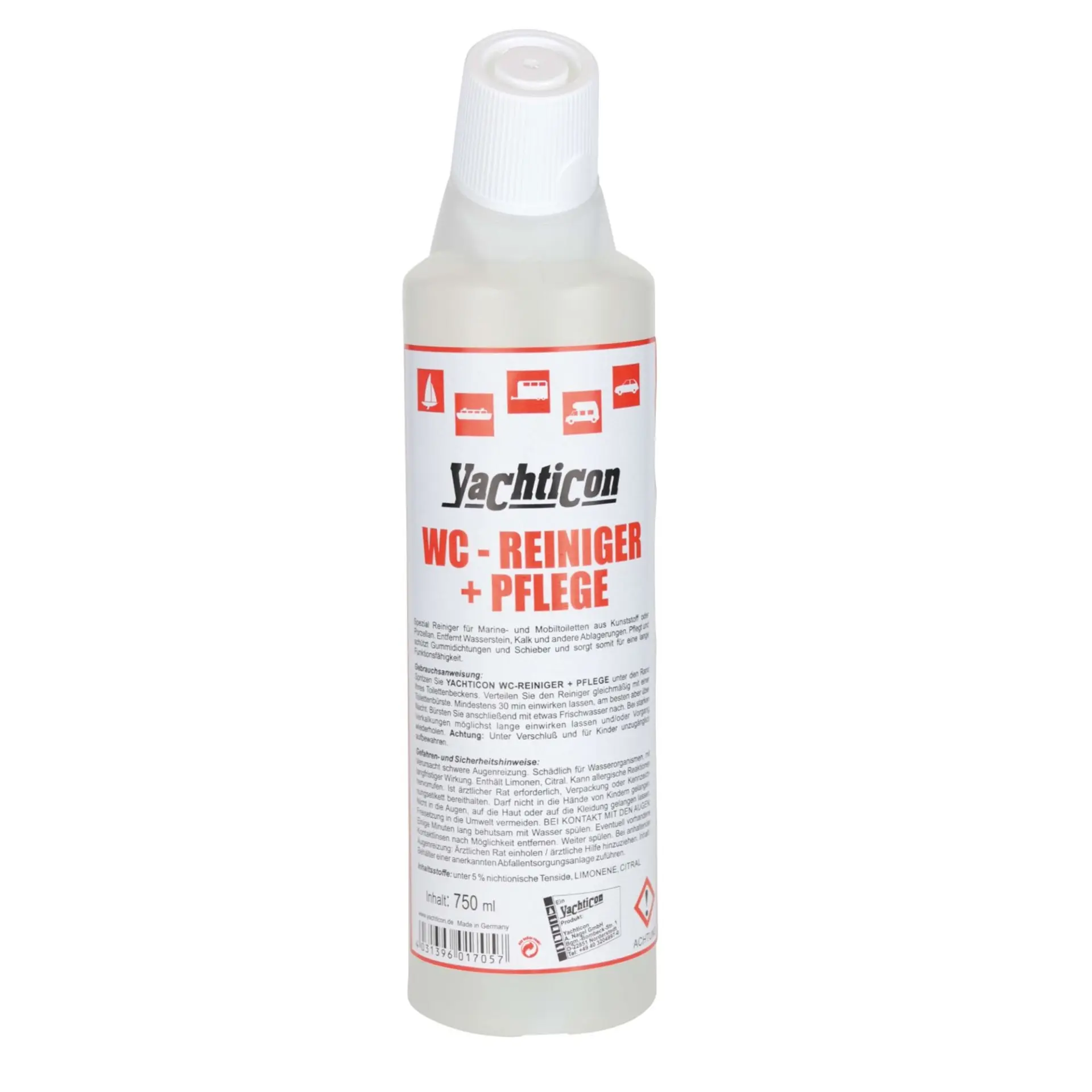 Yachticon - Tuvalet Çanağı Temizleyici ve Koruyucu (750 ml): Marin ve Karavan Tuvaletlerinizde Kusursuz Hijyen, Uzun Ömürlü Mekanizma Bakımı!