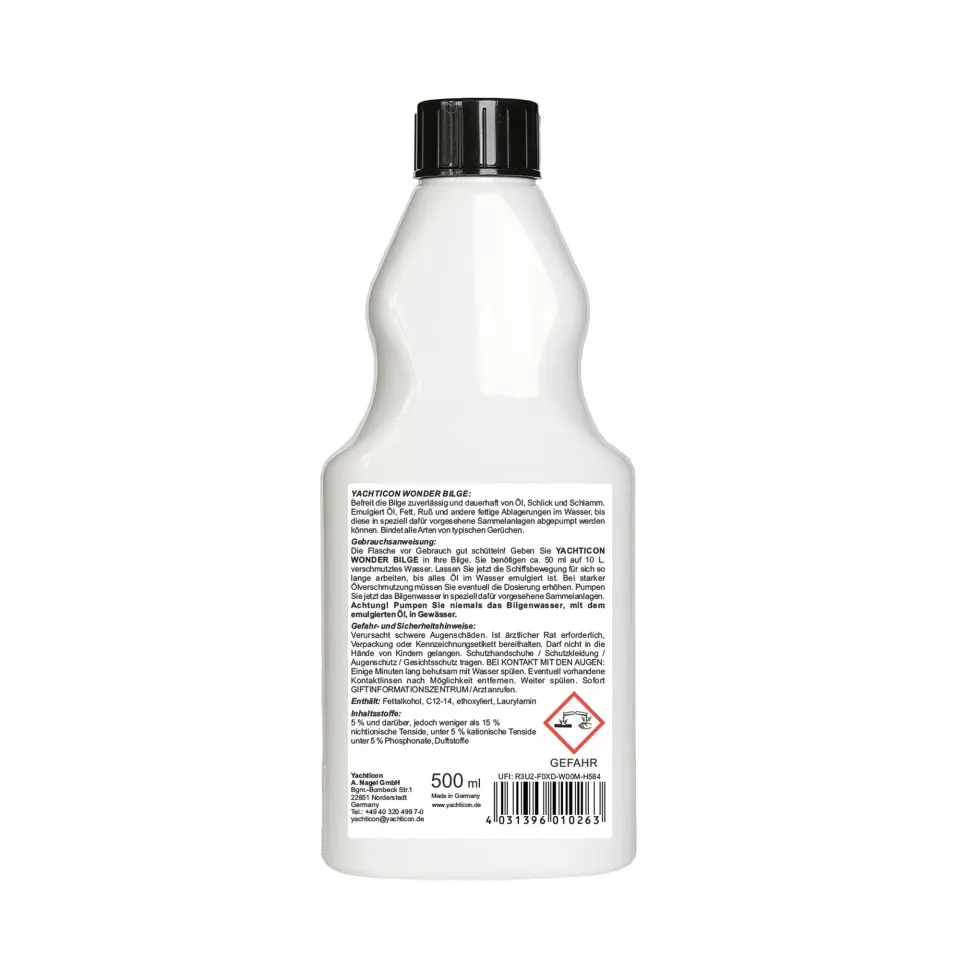 Yachticon - Sintine Temizleyici (500 ml): Sintinenizdeki Yağ, Tortu ve Ağır Kokulara Seyir Sırasında Son Verin!