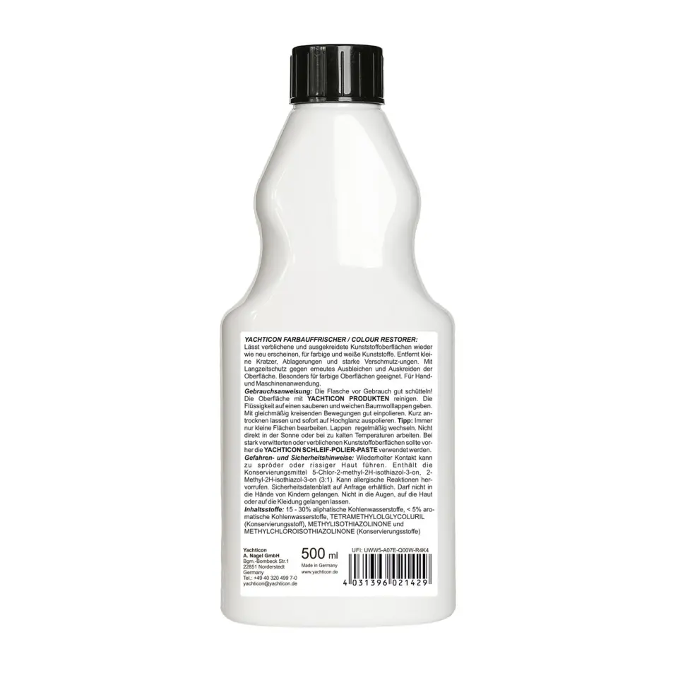 Yachticon - Marin Renk Canlandırıcı, Yenileyici ve Koruyucu (500 ml): Solmuş ve Matlaşmış Teknelerinize İlk Günkü Canlılığını Geri Verin!