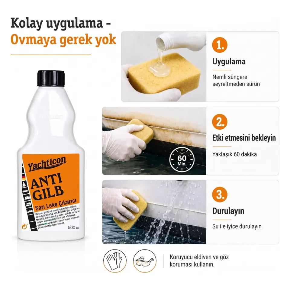 Yachticon - Sararma Giderici Önleyici (500 ml): Su Hattındaki ve Egzoz Çevresindeki İnatçı Sararmalara Ovalamadan Son Verin!