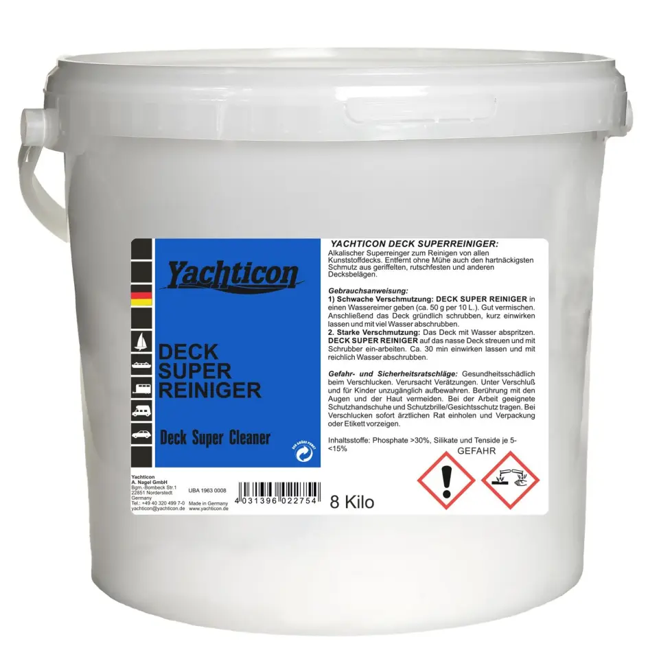 Yachticon - Süper Güverte Temizleyicisi Toz (8 kg): Güverte Temizleyici Toz Kaymaz ve Pürüzlü Güvertelerdeki En İnatçı Kir ve Yağlara Kesin Çözüm!