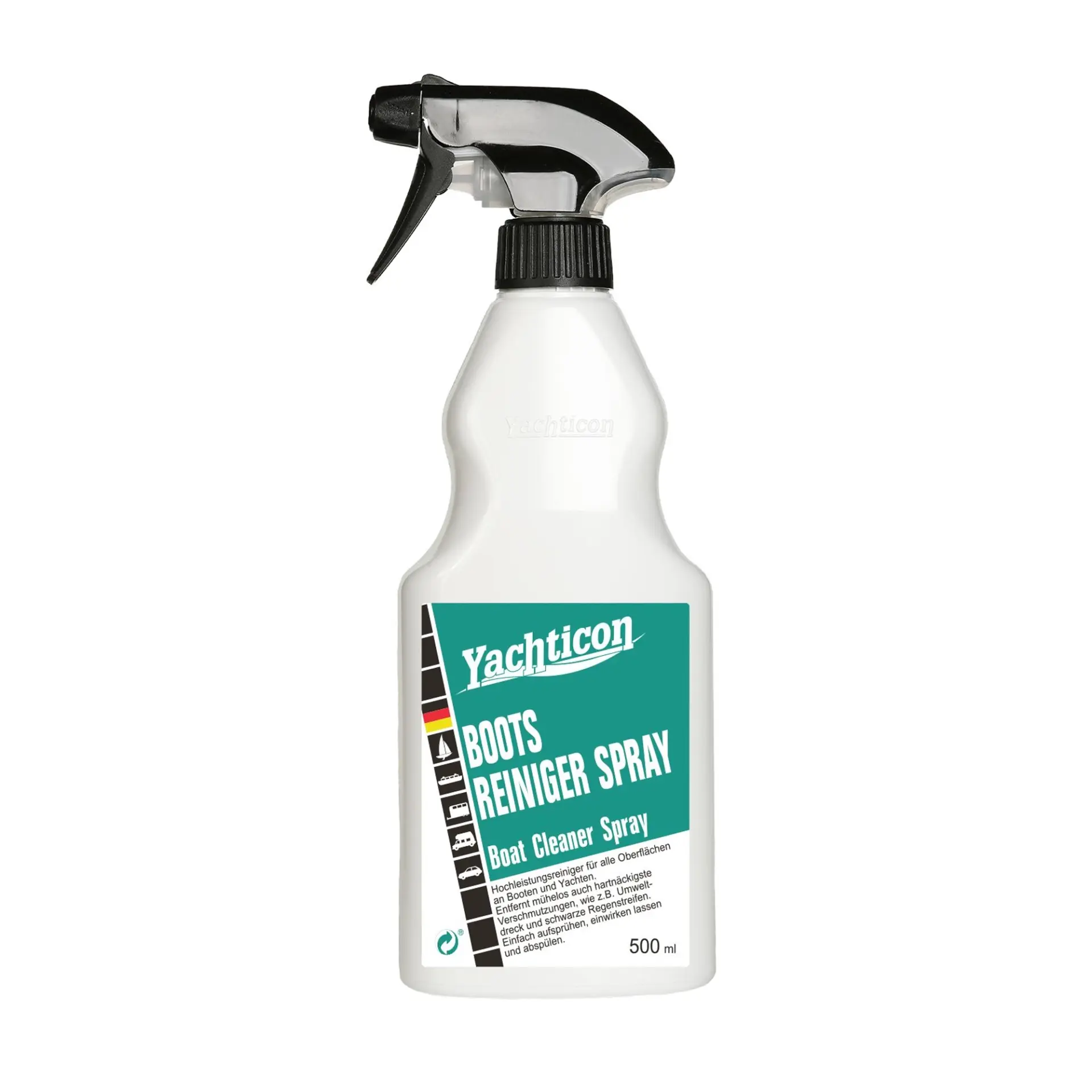 Yachticon - Sprey Yüksek Performanslı Tekne ve Bot Temizleyici  (500 ml): Endüstriyel Kirlere, Siyah Yağmur İzlerine ve İnatçı Yağlara Karşı Pratik Sprey Gücü!