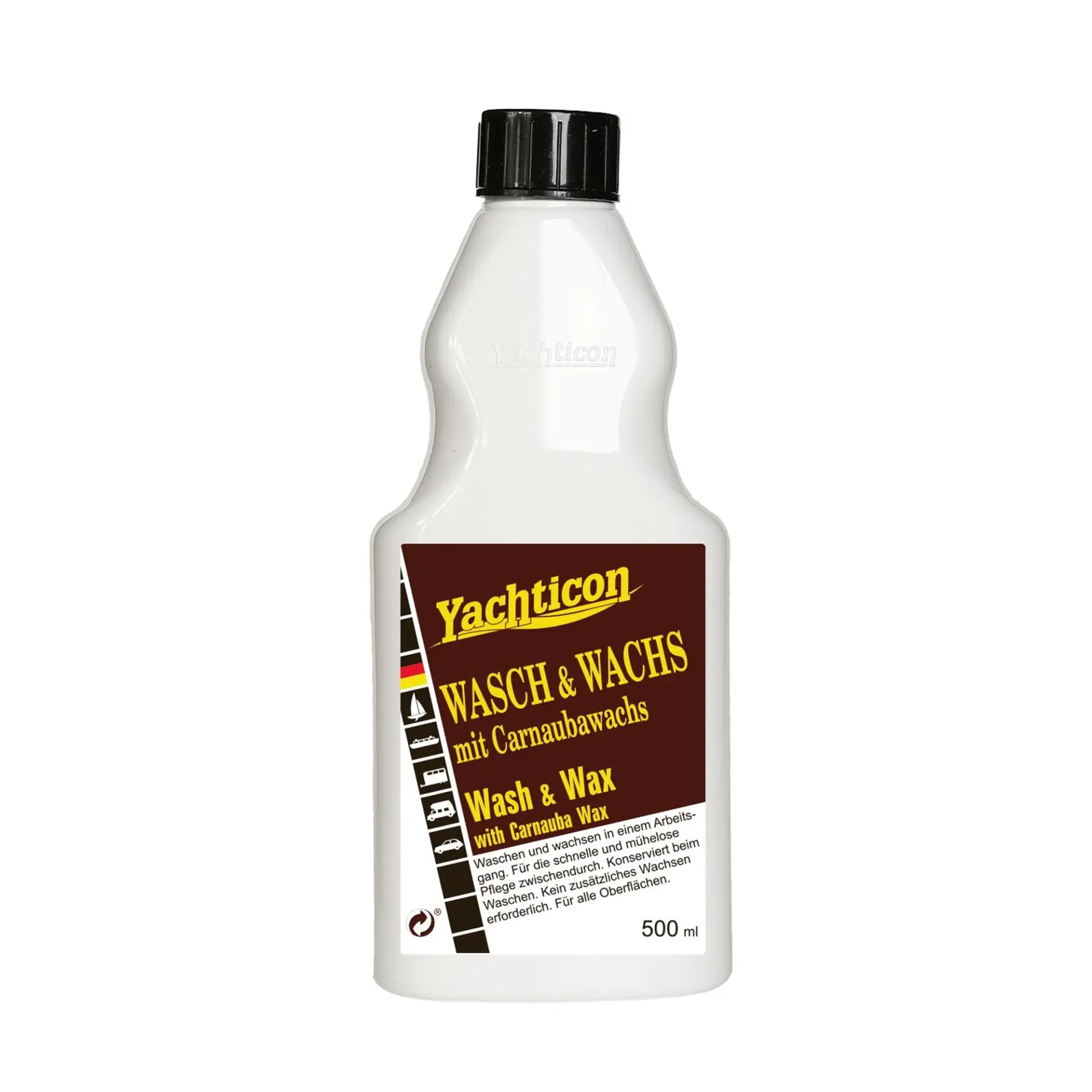 Yachticon - Wash & Wax 2'si 1 arada Yıkama ve Vaks (500 ml): Teknenizi Yıkarken Aynı Anda Cila Atın, Carnauba Parlaklığına Kavuşturun!