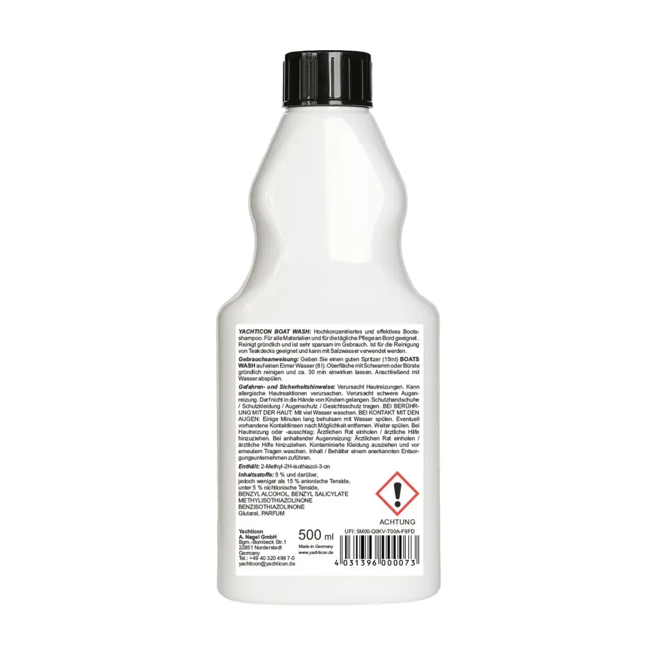 Yachticon - Konsantre Tekne Yıkama Deterjanı (500 ml): Tüm Yüzeyler İçin Su Kaydırıcı İnci Efektli ve Çevre Dostu Günlük Bakım!