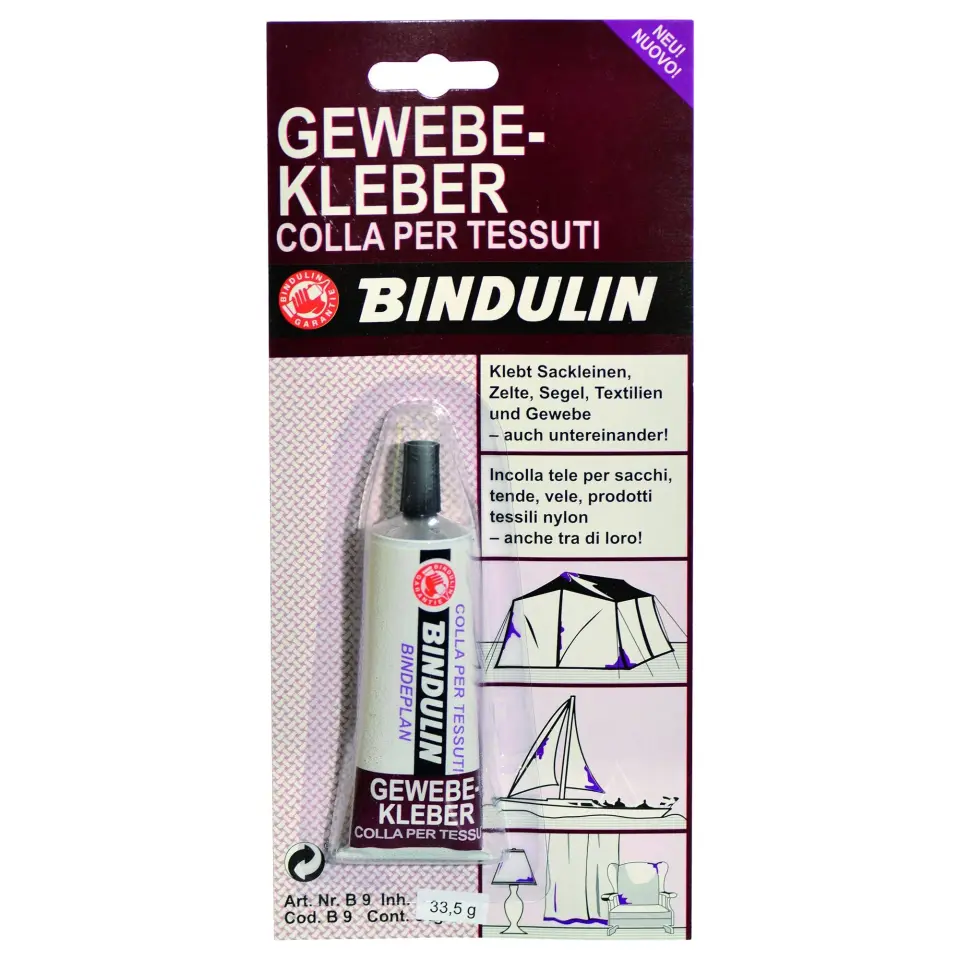 BINDULIN - Kumaş ve Tekstil Yapıştırıcı (33,5 Gr): Çadır, Yelken ve Tüm Tekstiller İçin Güçlü, Şeffaf ve Kalıcı Çözüm!
