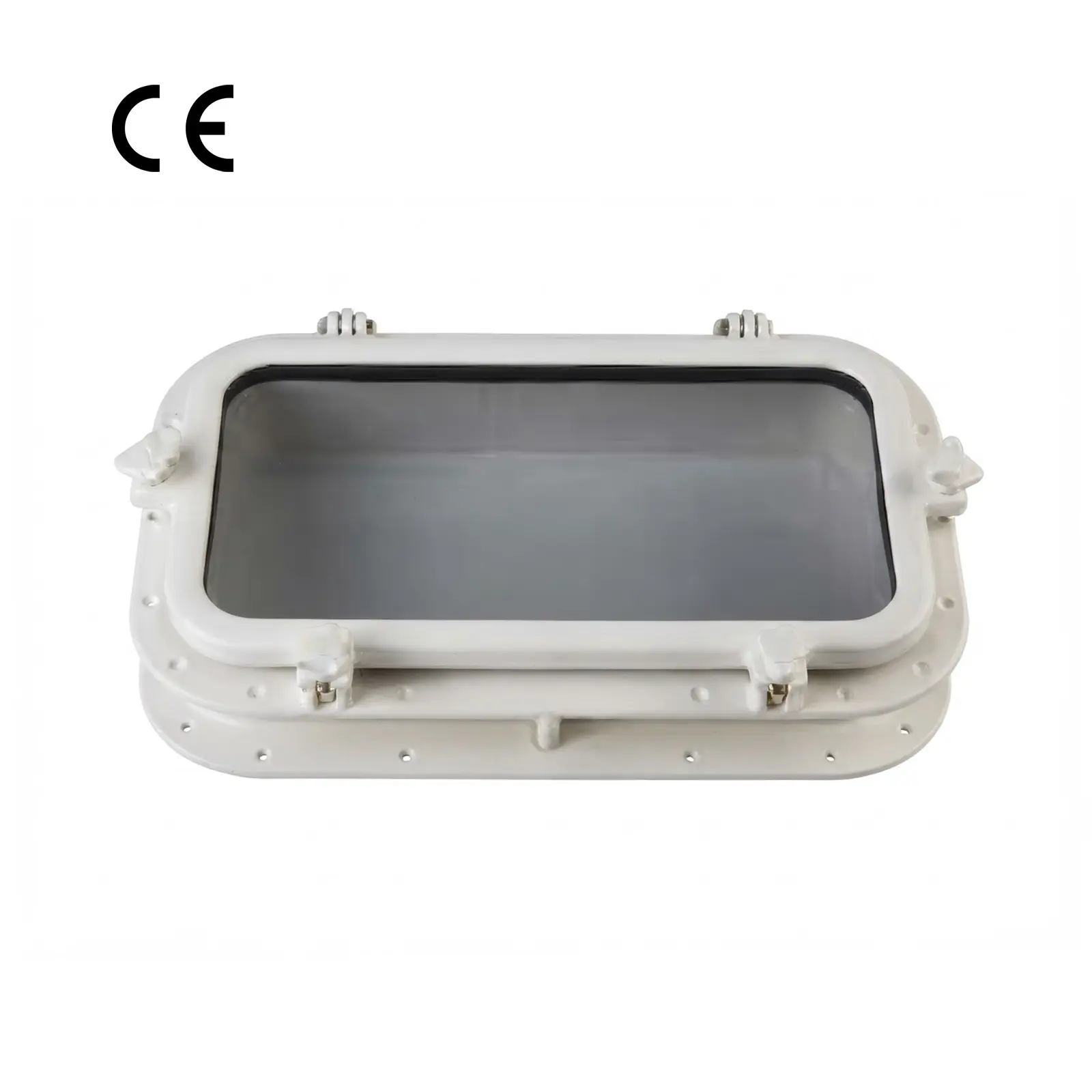 Sealux - Dikdörtgen Lumboz ABS Plastik Beyaz (50x30cm): Füme Temperlenli Cam Estetiği ve Maksimum Sızdırmazlık Güvencesi!