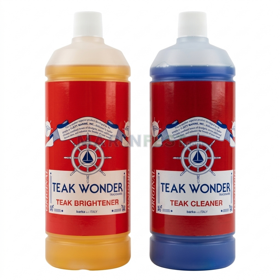 TEAK WONDER® İkili Teak (Tik) 1 Litre+1Litre (Brightener&Cleaner) Bakım Seti 1Lt.&1Lt.