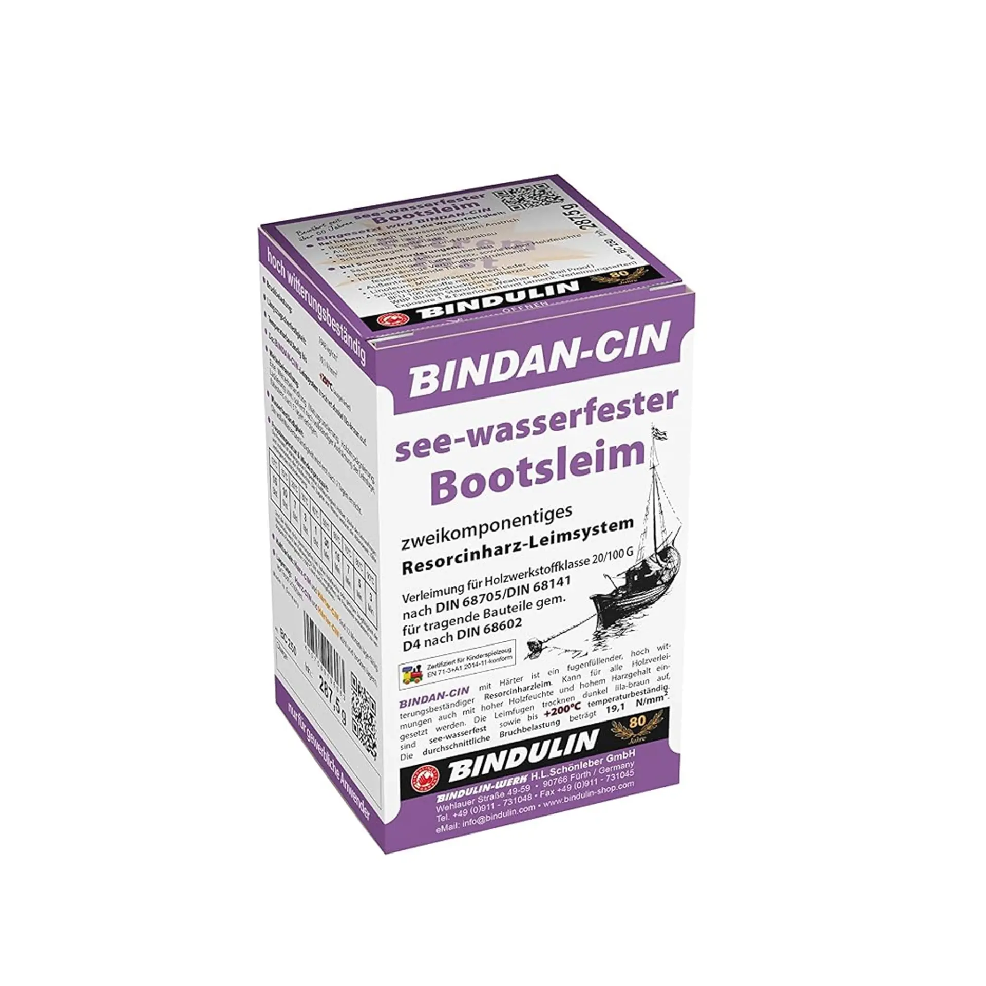 BINDULIN - Çift Komponentli Deniz ve Ahşap Tutkalı (250 Gr): Marin Koşullarına Meydan Okuyan, 19,1 N/mm² Gücünde Profesyonel Yapıştırma!