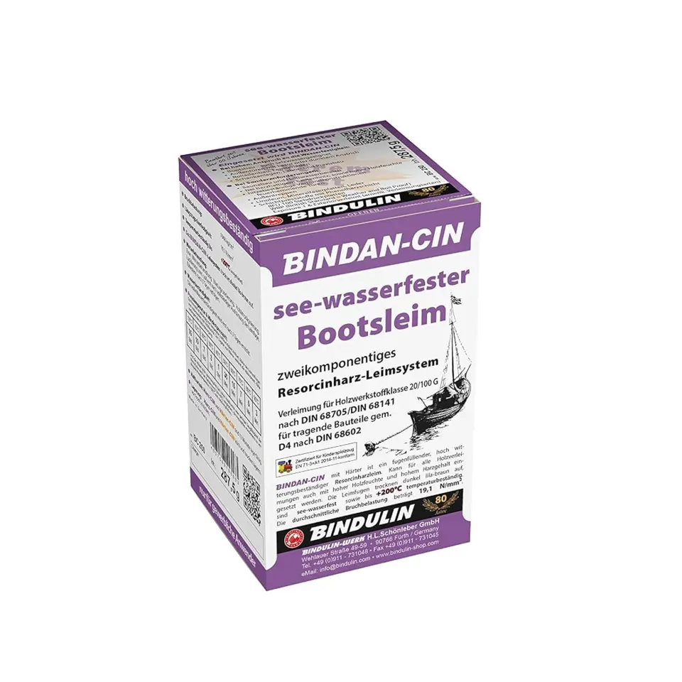 BINDULIN - Çift Komponentli Deniz ve Ahşap Tutkalı (250 Gr): Marin Koşullarına Meydan Okuyan, 19,1 N/mm² Gücünde Profesyonel Yapıştırma!