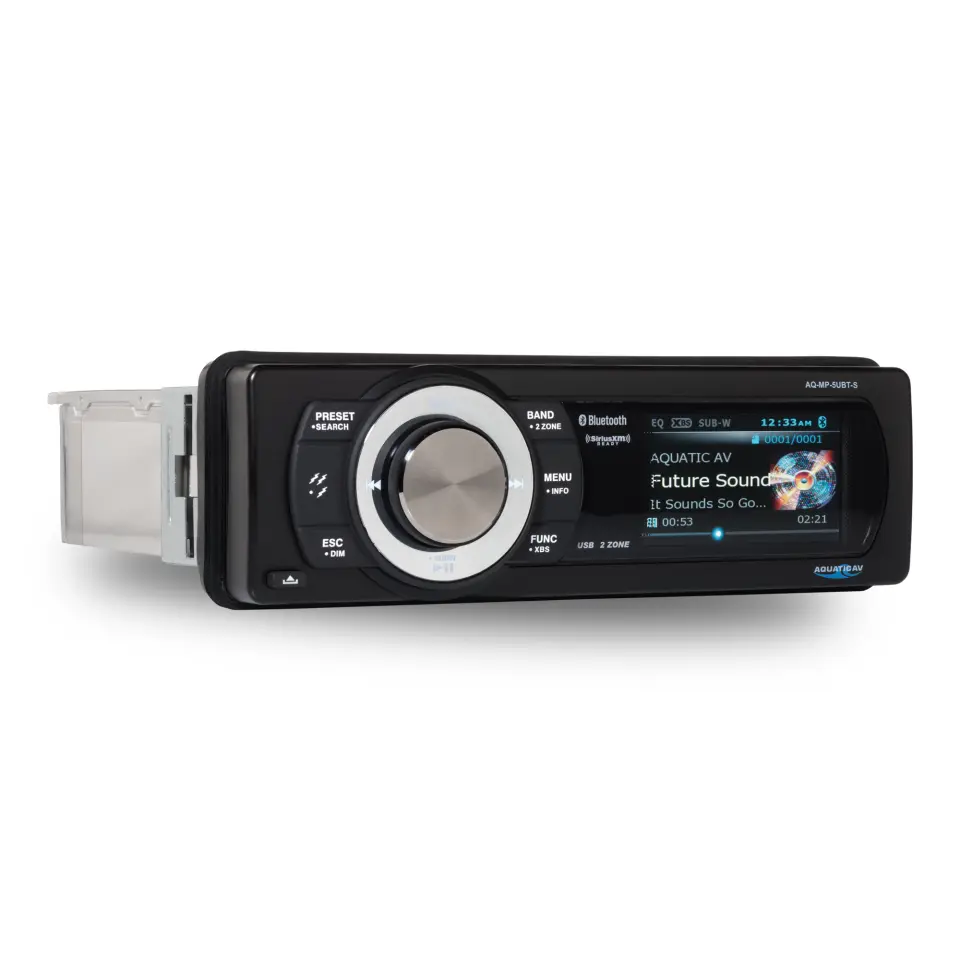 Aquatic - MP5+ Stereo Marin Teyp / Müzik Çalar (Adventure+ Serisi): Açık Hava ve Deniz Tutkunları İçin Tasarlanmış Renkli Ekranlı, SiriusXM Uyumlu Su Geçirmez Marin Ses Sistemi!
