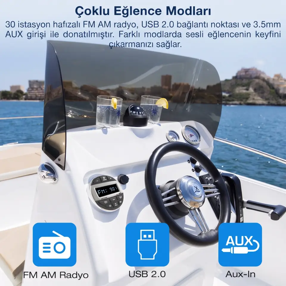 The Cape - Marin Teyp / Müzik Çalar (USB): Sağlam Alüminyum Gövde, 4x50W Güç ve Kayıpsız Ses Deneyimi!