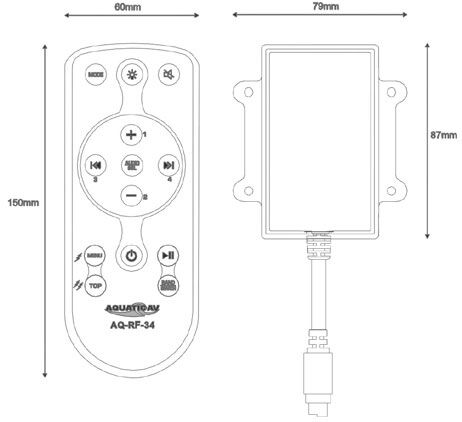 Aquatic - AQ-RF-34 radyo frekanslı el tipi kumanda