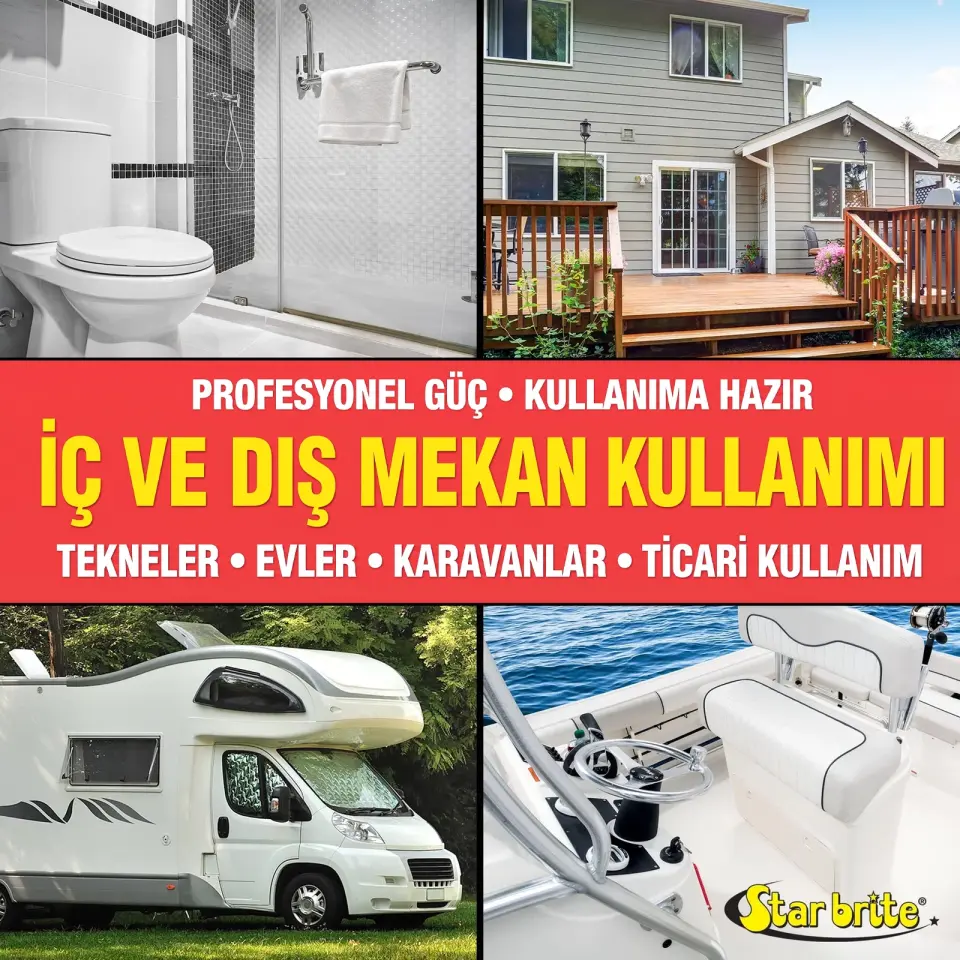 Starbrite® - Siyah Leke ve Akıntı Giderici Sprey (650 ml): Teknenizdeki ve Karavanınızdaki Çirkin Siyah Çizgilere Temas Ettiği Anda Son Verin!