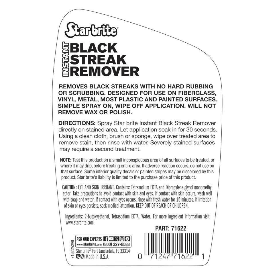 Starbrite® - Siyah Leke ve Akıntı Giderici Sprey (650 ml): Teknenizdeki ve Karavanınızdaki Çirkin Siyah Çizgilere Temas Ettiği Anda Son Verin!