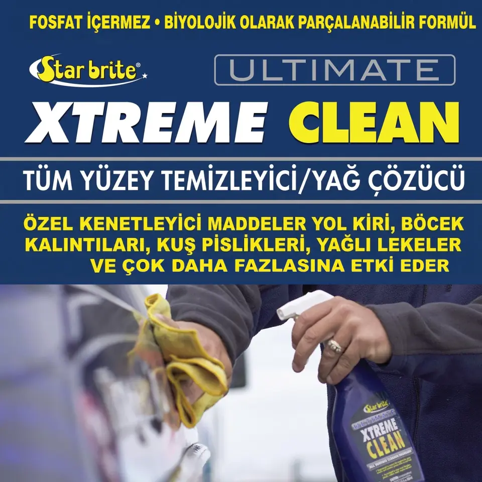 Starbrite® - Güçlü Çok Amaçlı Tekne Temizleyici (650 ml) Ultimate Xtreme Clean : Balık Kanı, Yağ ve İnatçı Lekelere Karşı Ovmasız Kesin Çözüm!