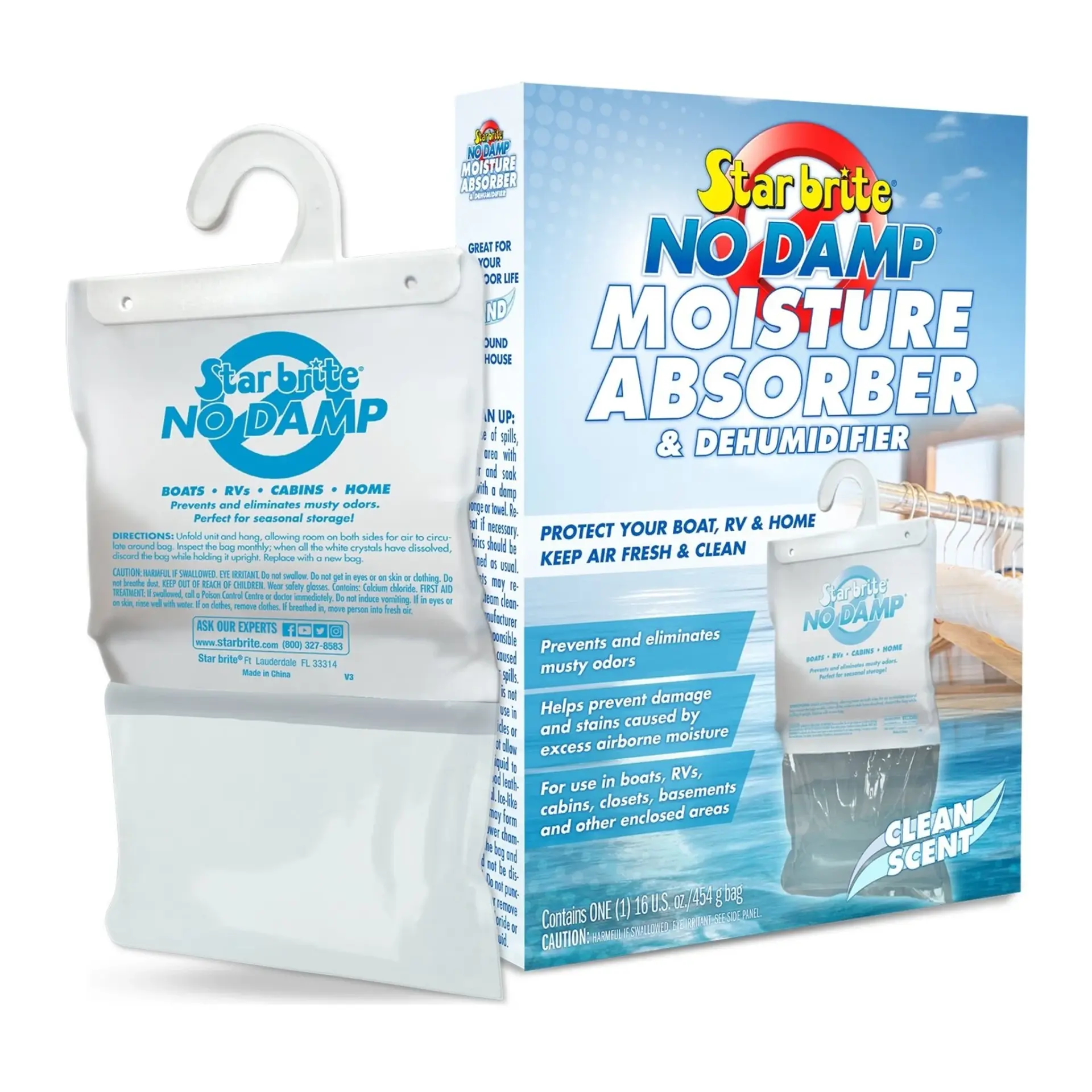 Starbrite® - No Damp Asılabilir Nem Alıcı (450 g): Teknede ve Kapalı Alanlarda Rutubete, Küf Kokusuna ve Paslanmaya Son!