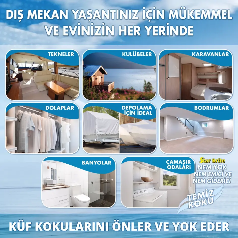 Starbrite® - No Damp® Ultra Dome Kubbe Nem Alıcı (680 g/3.79 Lt): 50 m³ Alanda Maksimum Nem Kontrolü, Rutubete ve Küf Kokularına Kesin Çözüm!