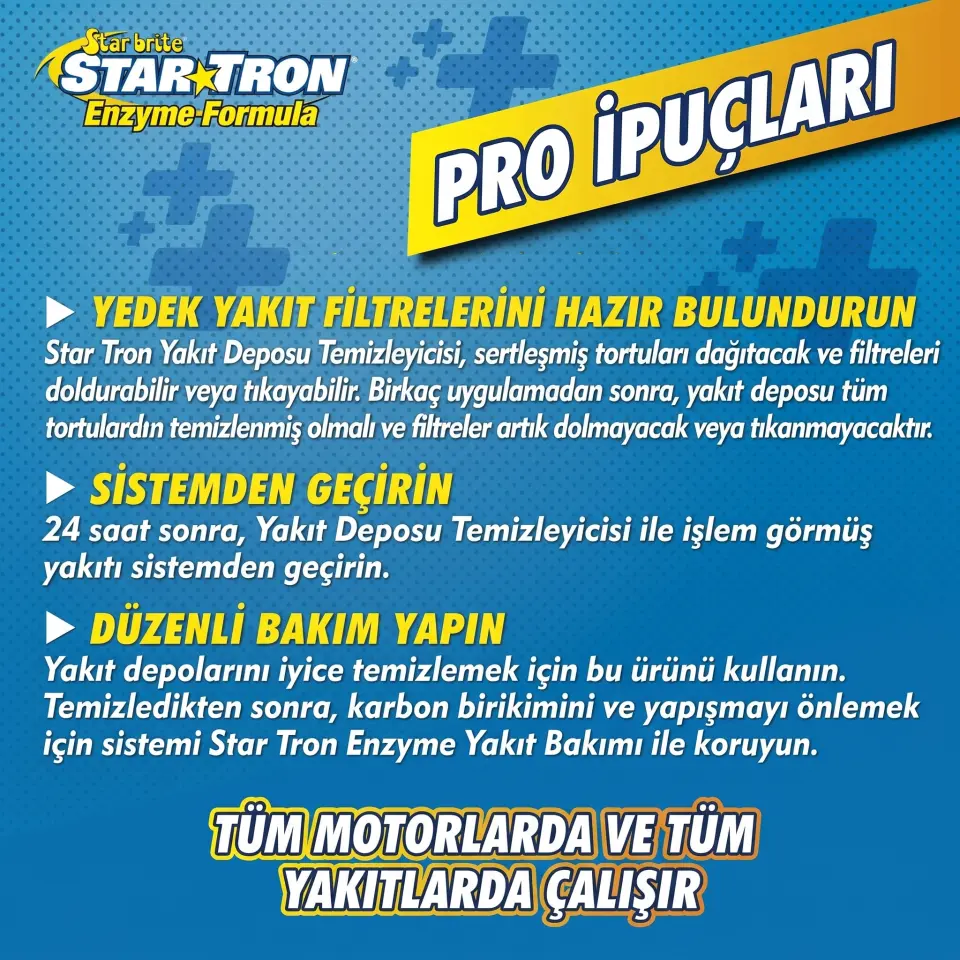 Starbrite® - Star Tron Enzim Katkılı Yakıt Tankı Temizleyici (1.9 Litre): Yakıt Çamuruna ve Bayat Yakıta Enzim Gücüyle Kesin Çözüm!