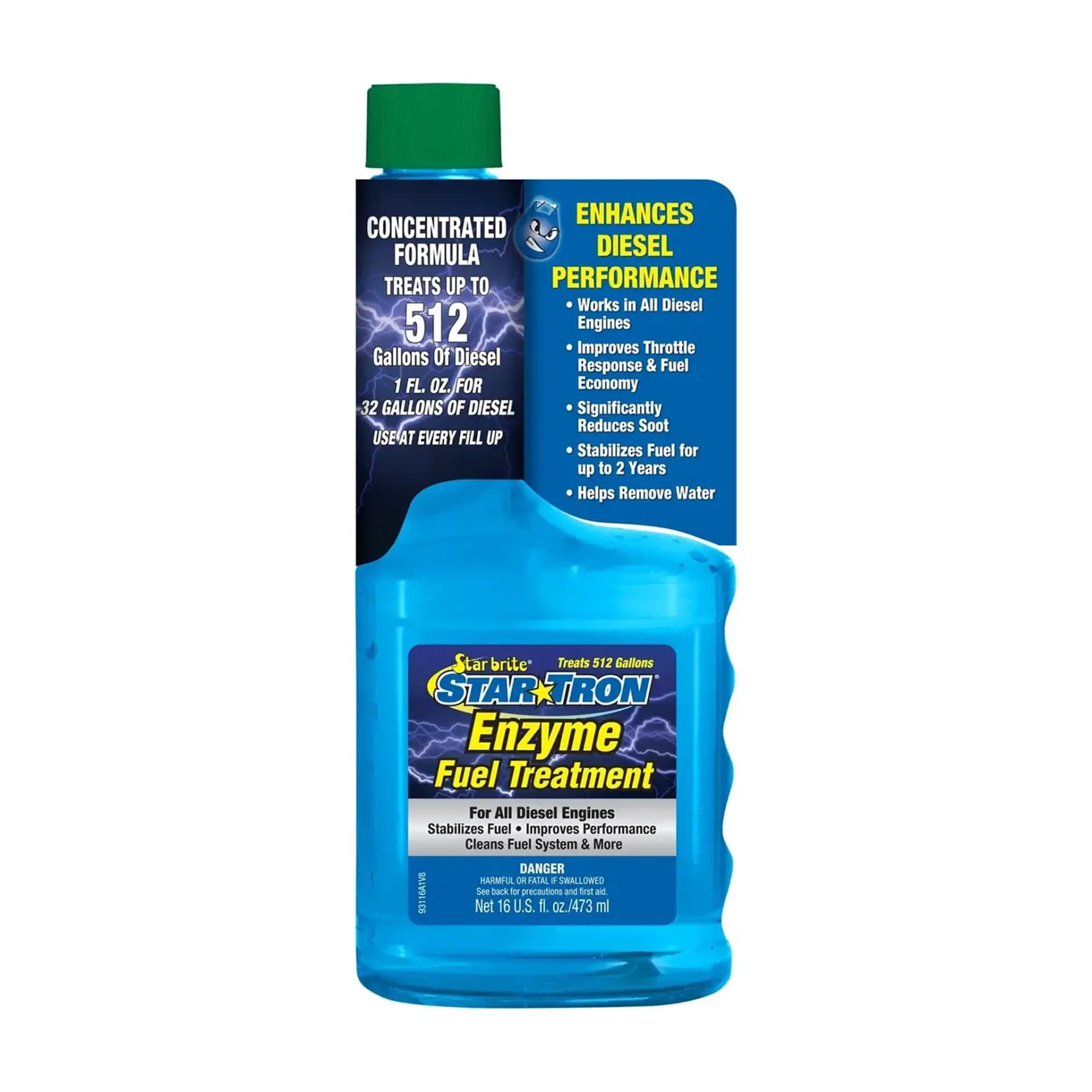 Starbrite® - Star Tron Enzim Katkılı Dizel Mazot Yakıt Katkısı (473 ml): Dizel Motorunuz İçin Enzim Gücüyle Maksimum Performans, Yosun ve Su Karşısında Kesin Savunma!