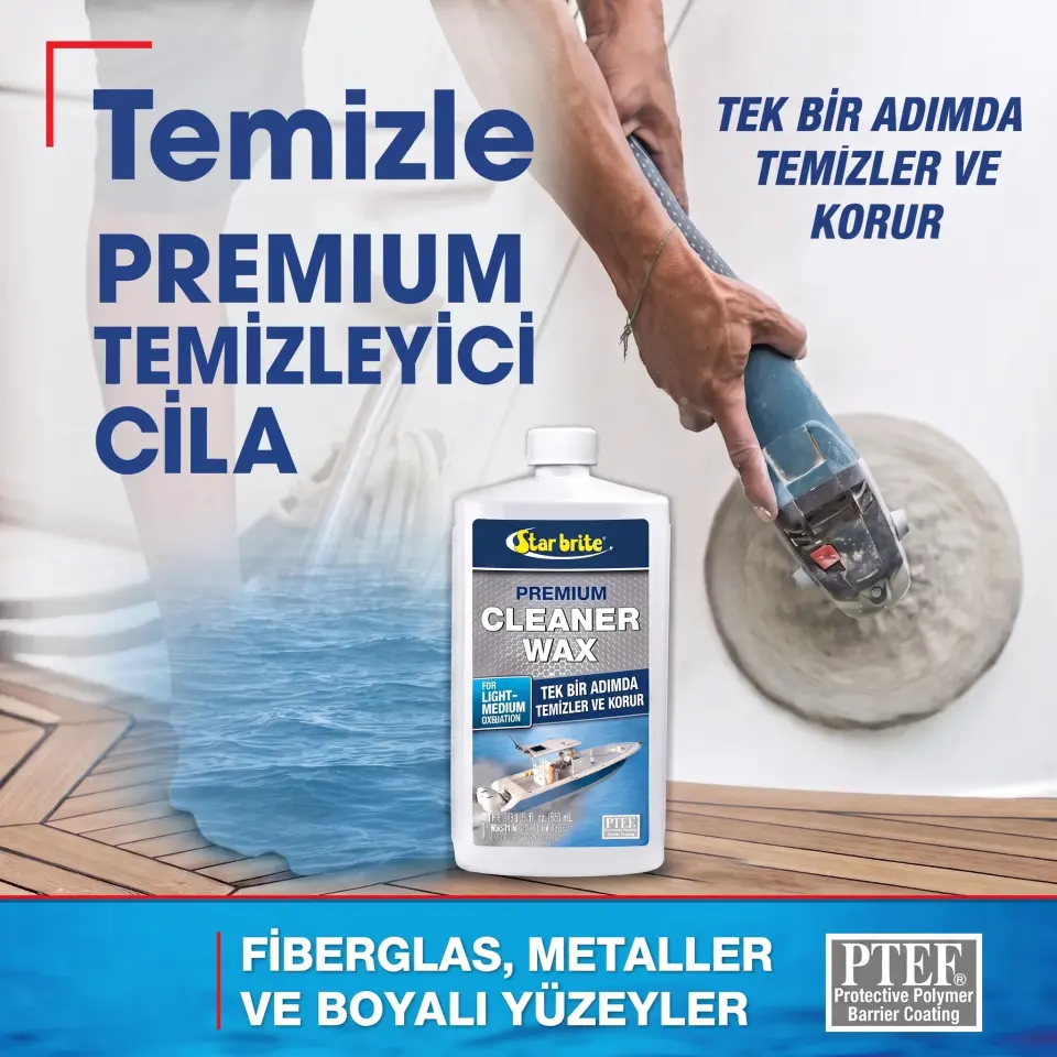 Starbrite® - Premium Temizleyici ve Parlatıcı Cila (950 ml): Tek Adımda Matlaşmaya Son, Oksitlenmiş Yüzeylere Yeniden Işıltı ve UV Kalkanı!