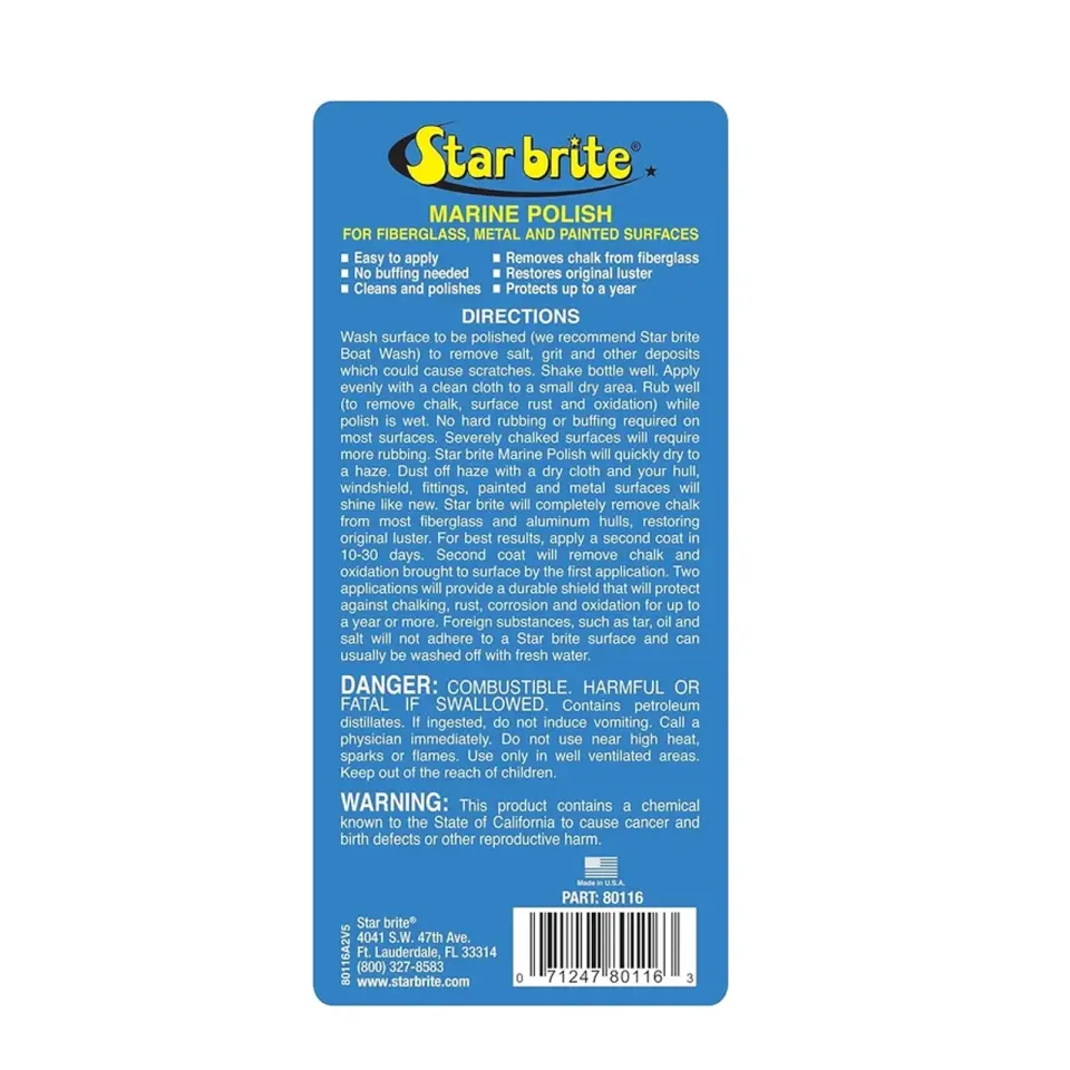 Starbrite® - Klasik Marin Cila (473 ml): Standart Cilalardan 4 Kat Daha Dayanıklı, Matlaşmış Yüzeylere Uzun Ömürlü Parlaklık ve UV Zırhı!